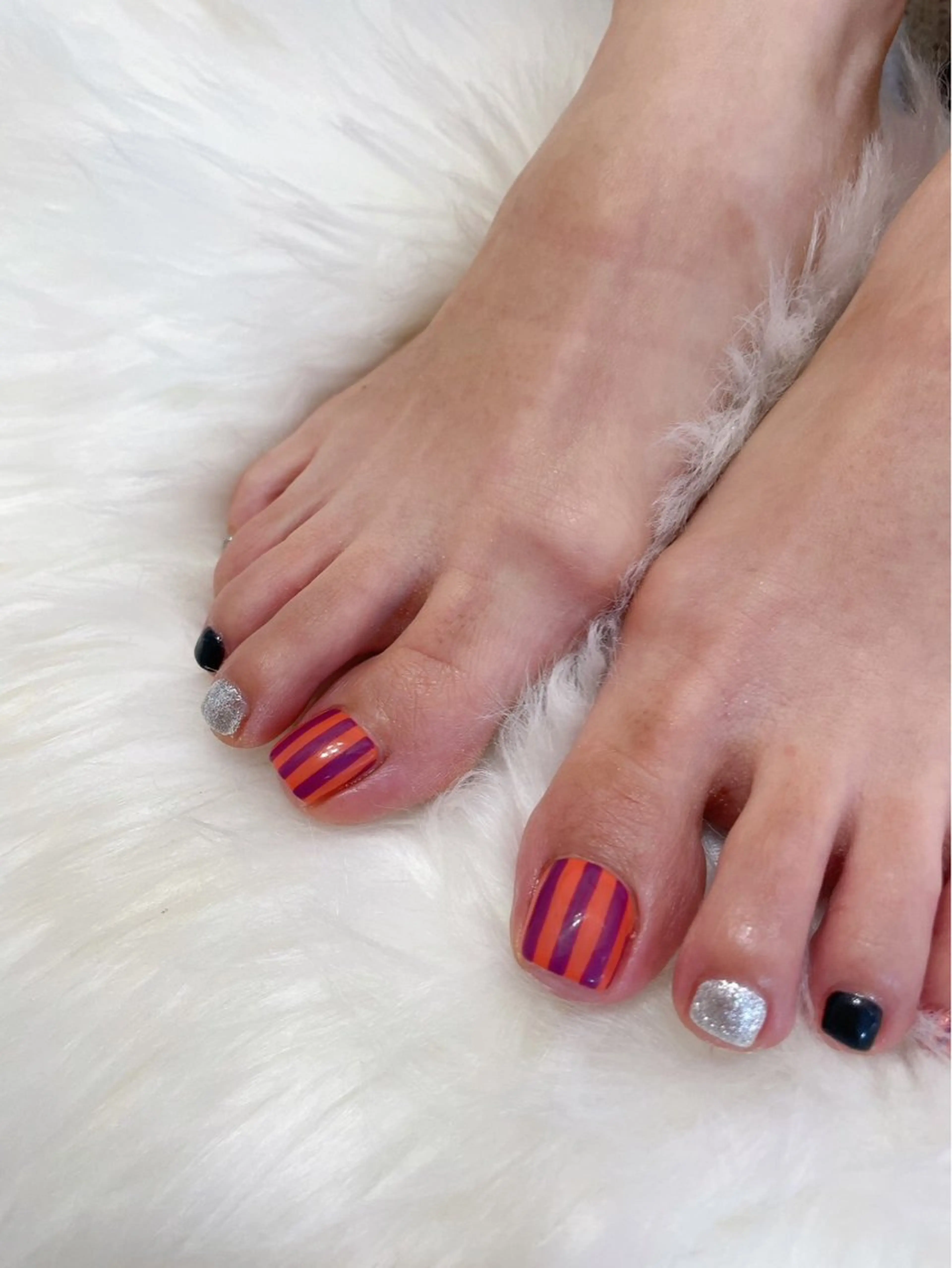 ネイル オーロラネイル フットネイル フレンチネイル ジェルネイル ハロウィン フットネイル kiki nail 二子玉川のネイルデザイン