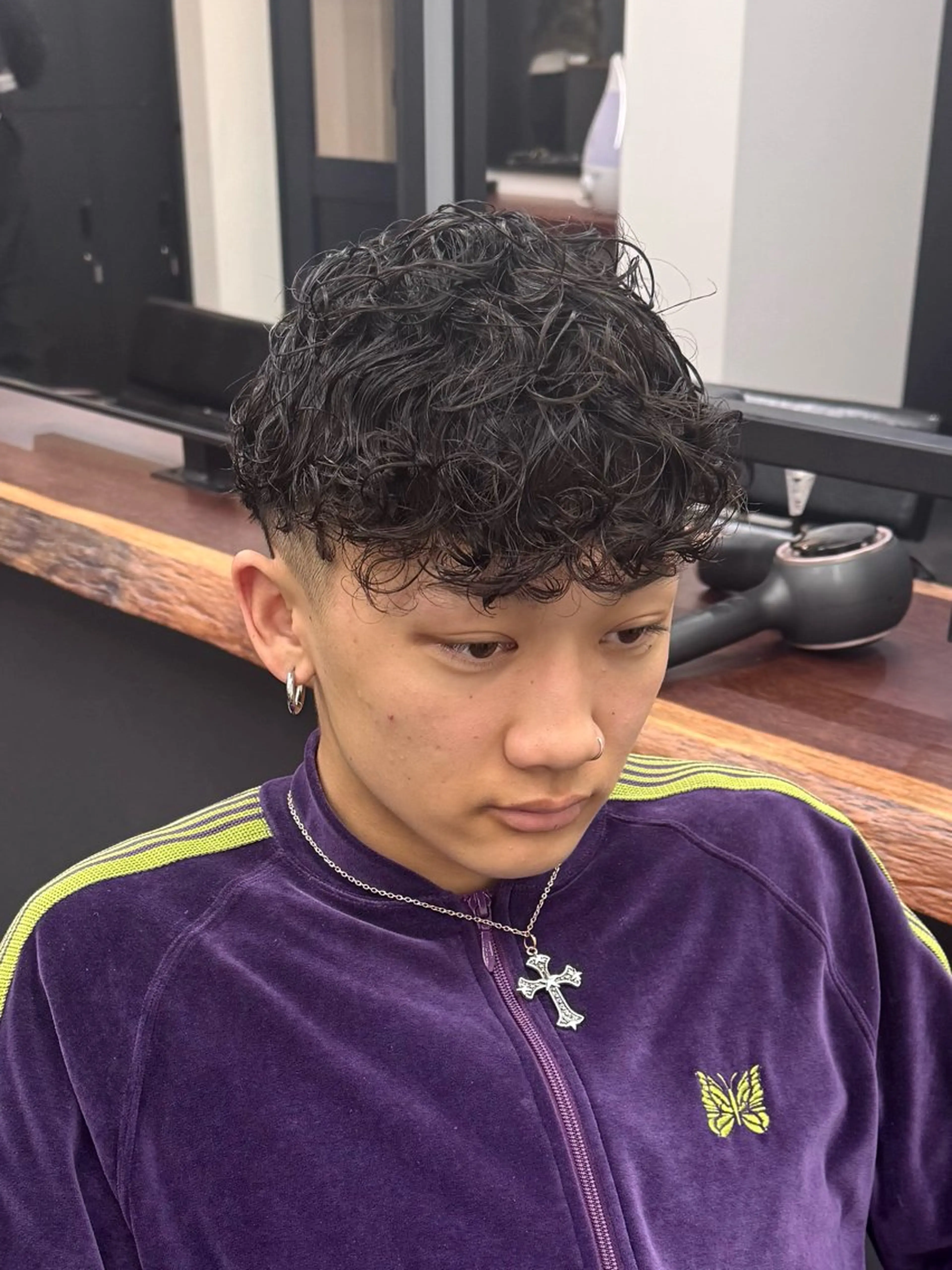 パーマ メンズ スペインカール カット パーマ 柏メンズカットパーマ NO.1タイチのヘアスタイル