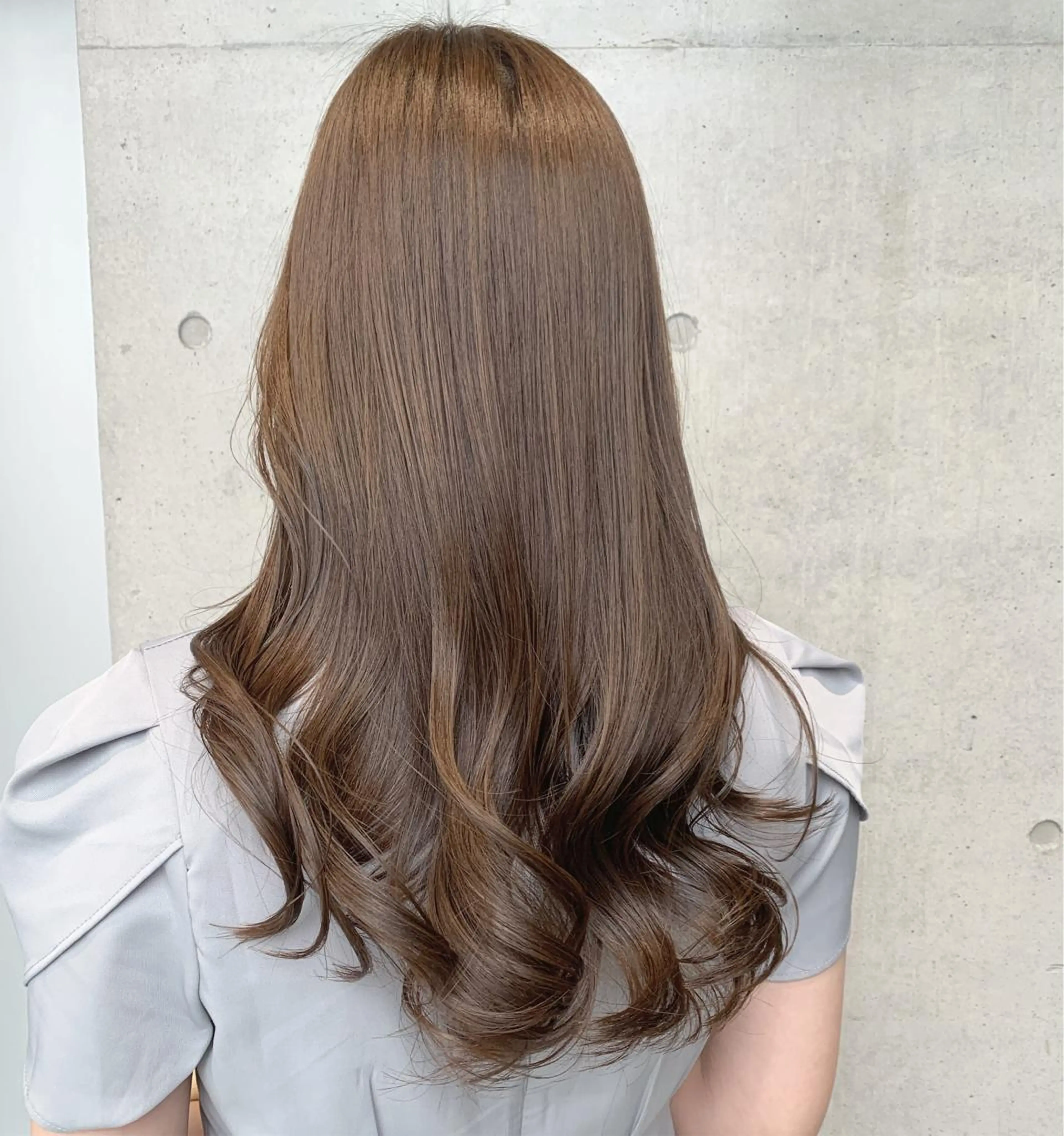 ロング カラー カット ヘアカラー トリートメント ヘッドスパ ヘアセット 透明感/オリーブ/ グレージュ/YUKAのヘアスタイル