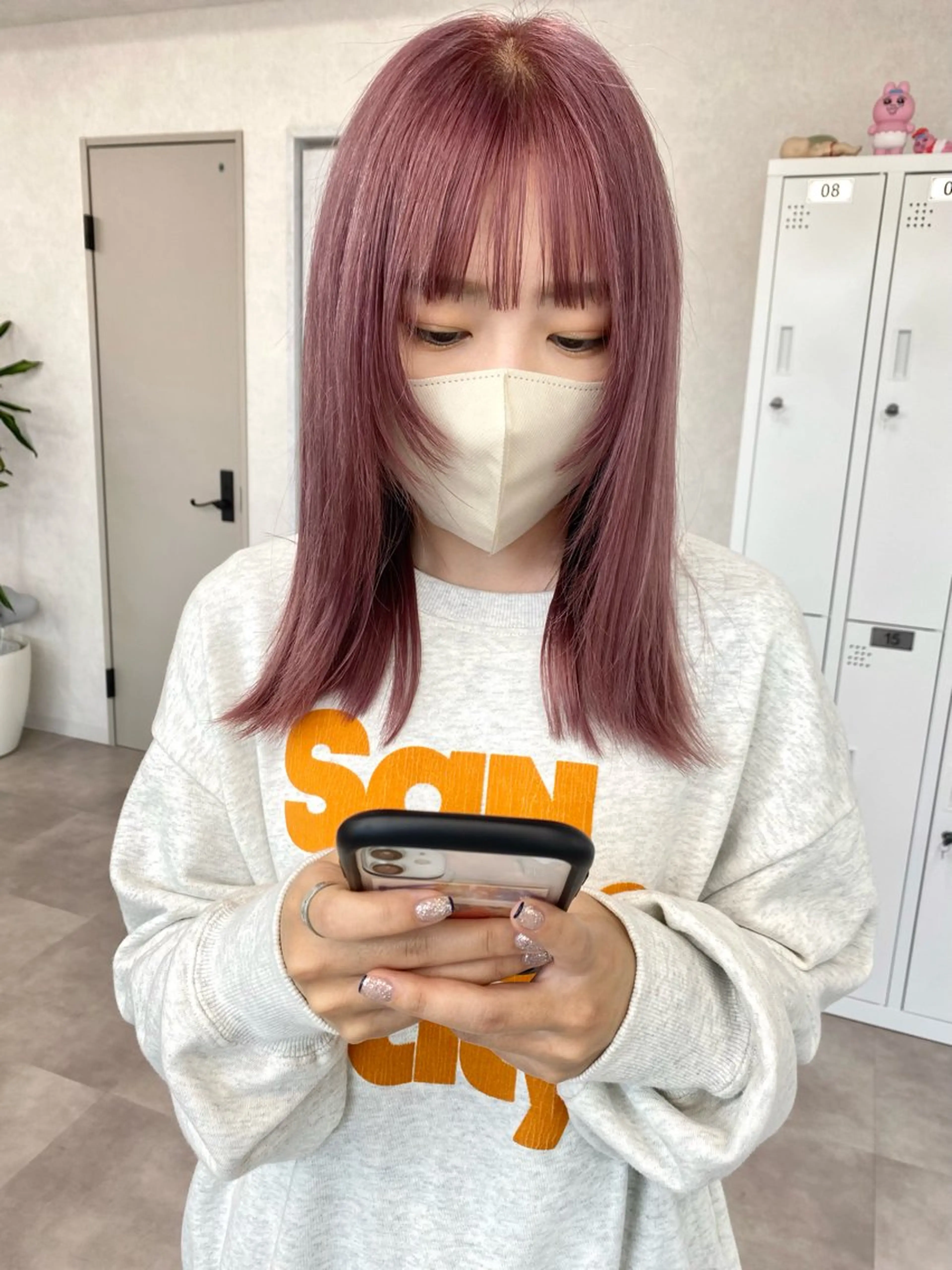 セミロング ヘアカラー トリートメント 冬に映える暖色カラー 🎀Kanon♡のヘアスタイル