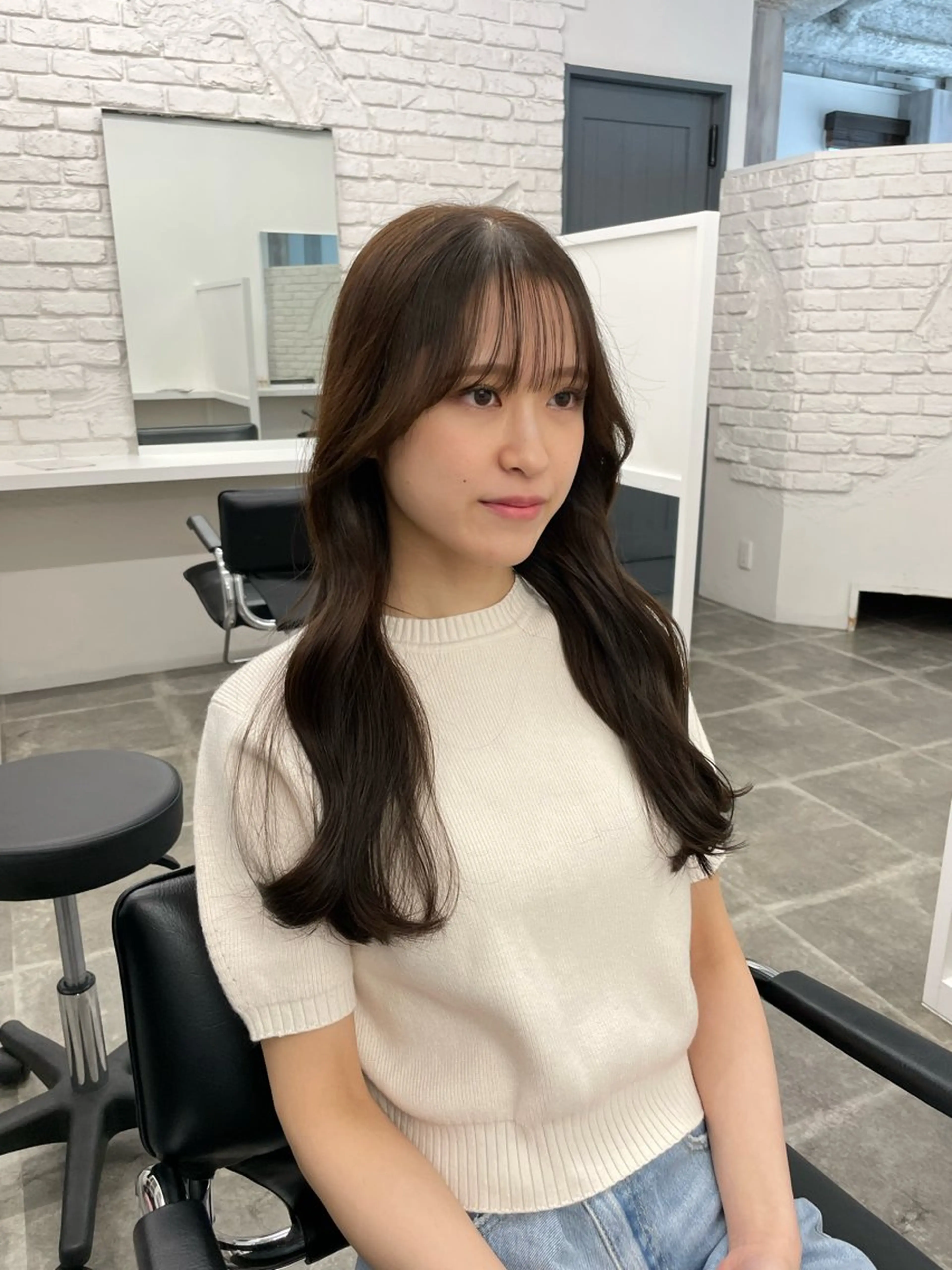 ロング 韓国風ヘア レイヤーカット 小顔カット カット トリートメント 尚弥/顔まわりの神様 レイヤー/韓国風のヘアスタイル