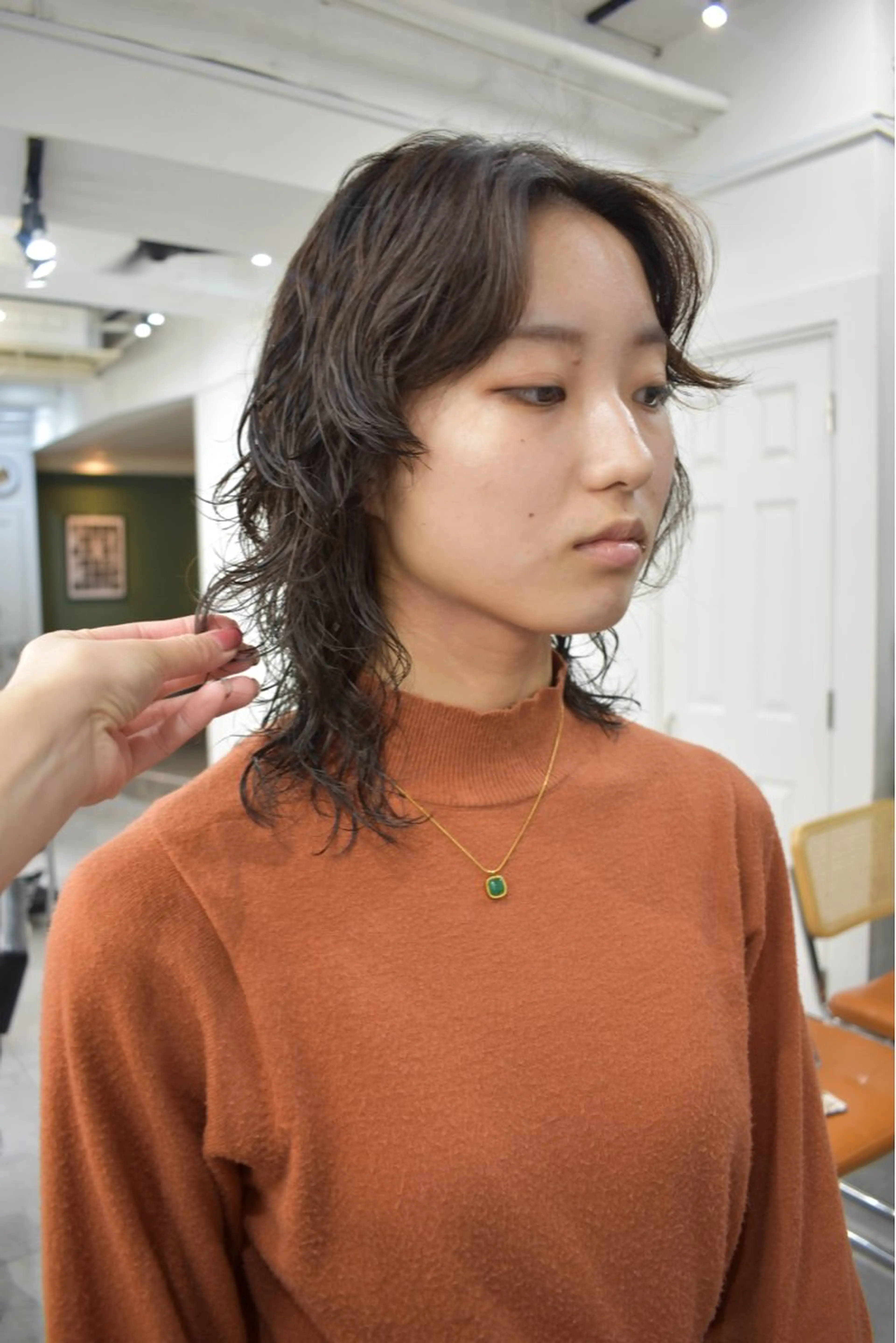 セミロング パーマ カット パーマ トリートメント レイヤーボブ/ 艶カラー/サナ🌼のヘアスタイル