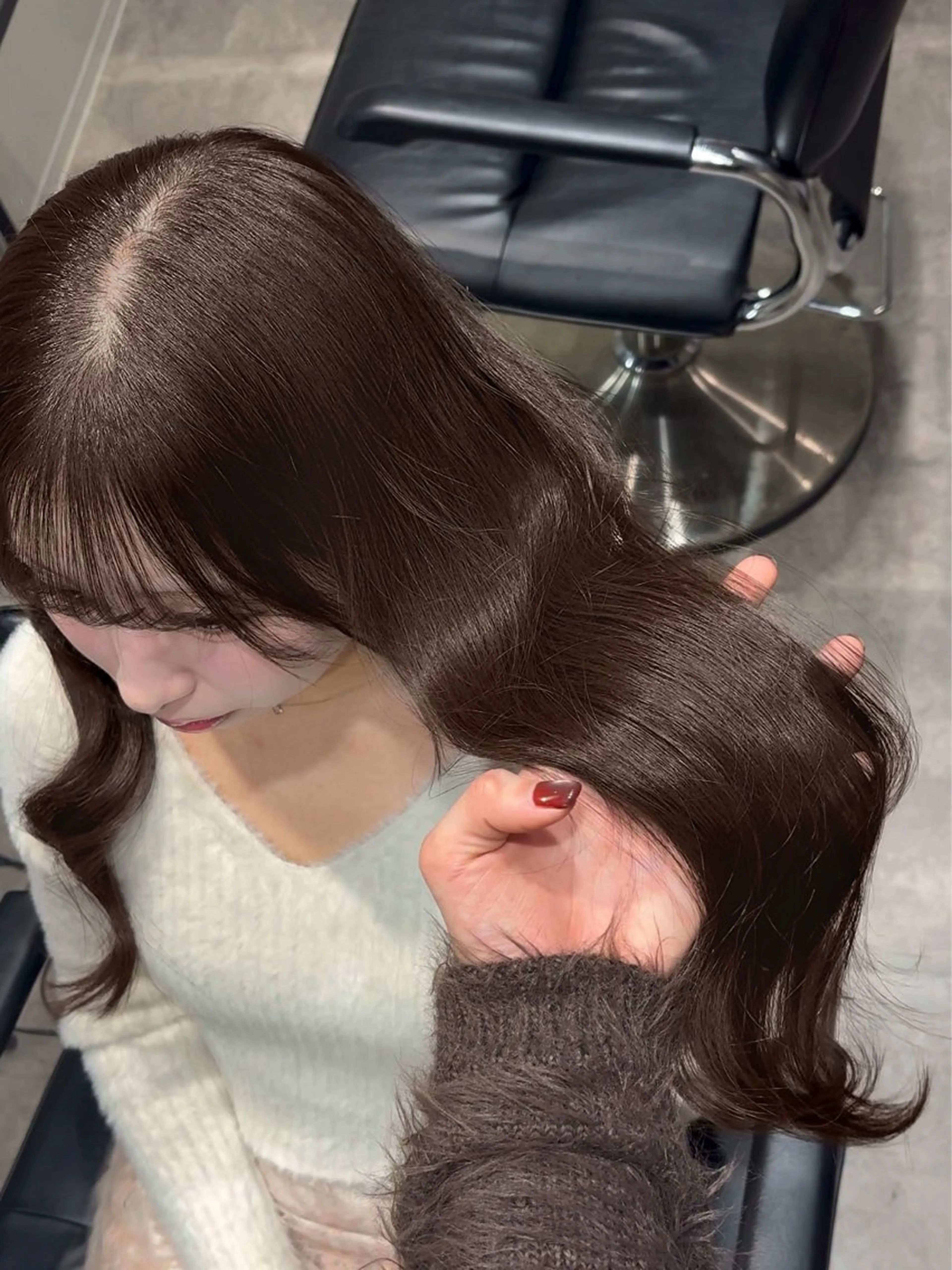 カラー ブリーチ ブラウンカラー モカブラウン ブリーチなしカラー ヘアカラー meby所属・🩵福岡ブリーチなし カラー/紫音🩵のヘアスタイル