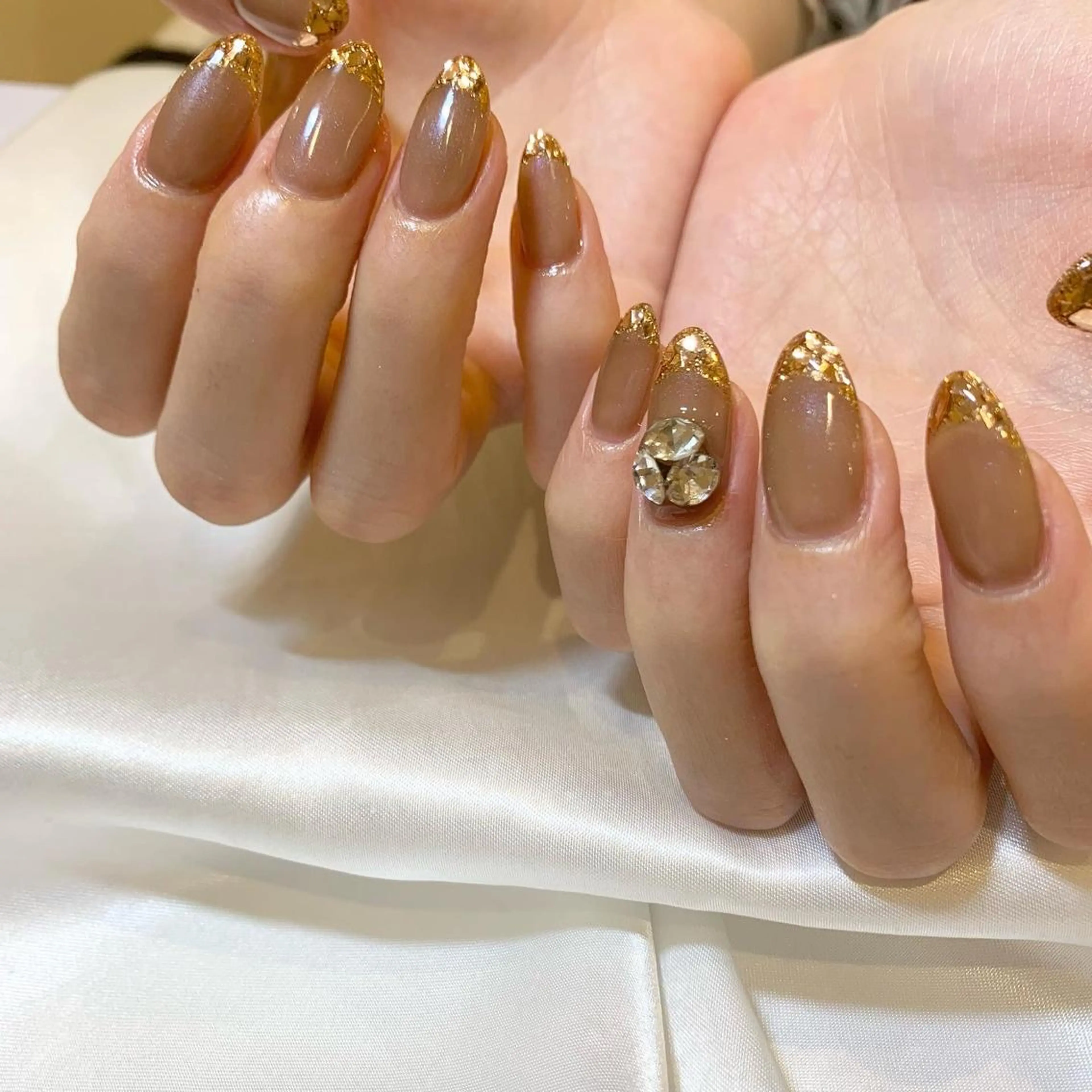 ネイル アートネイル フレンチネイル ガラスフレンチ ハンドネイル ui nailのネイルデザイン