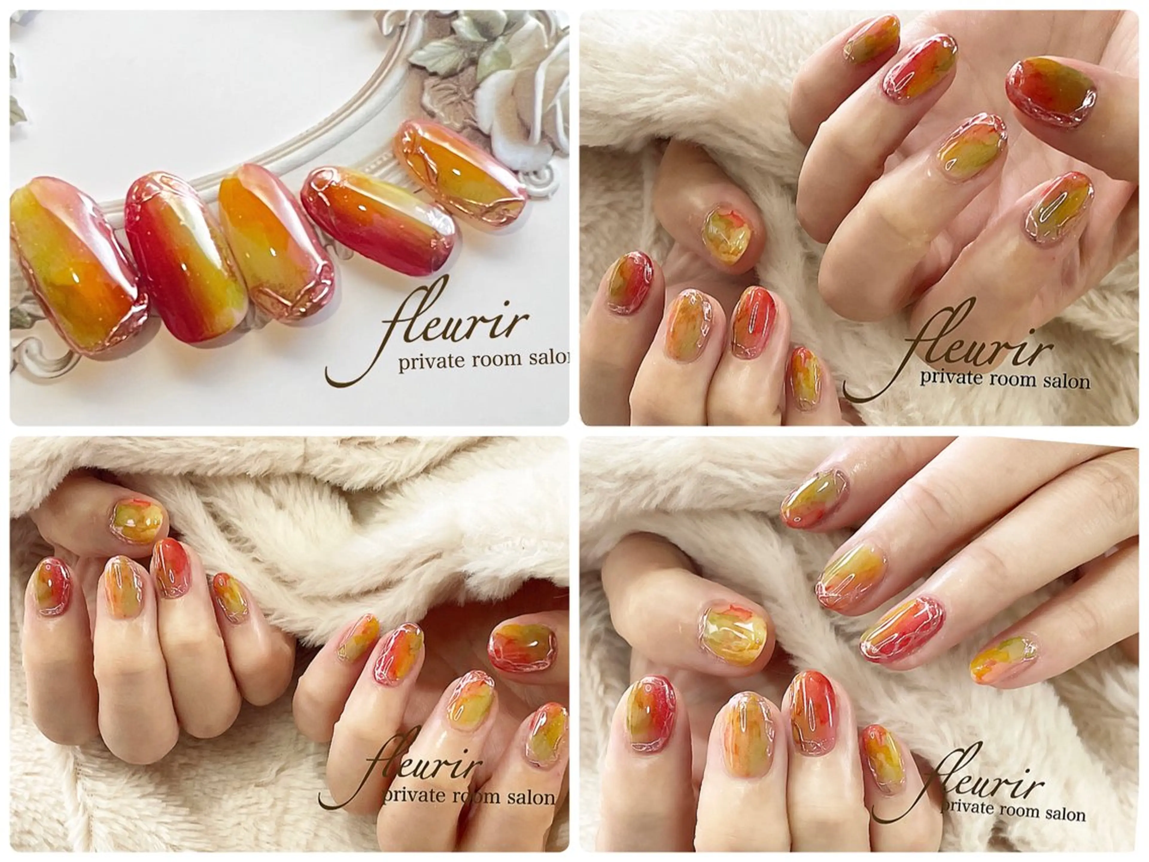 ネイル アートネイル ミラーネイル ピンク フルリール 【プライベートサロンのネイルデザイン