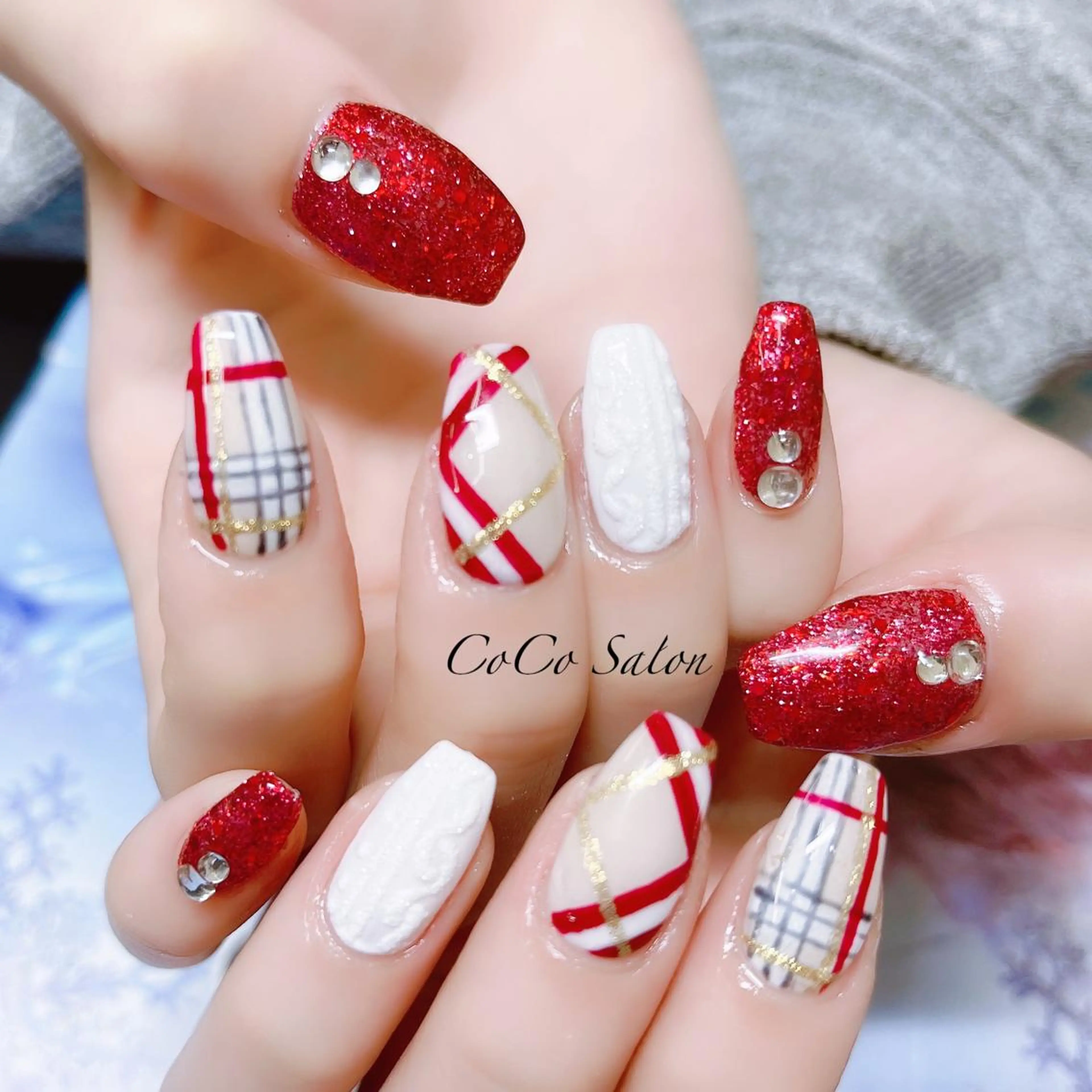 ネイル 長さ出し ジェルネイル ホログラムネイル キラキラネイル ラメ(グリッター) CoCoSalon ネイル/まつ毛予約のネイルデザイン