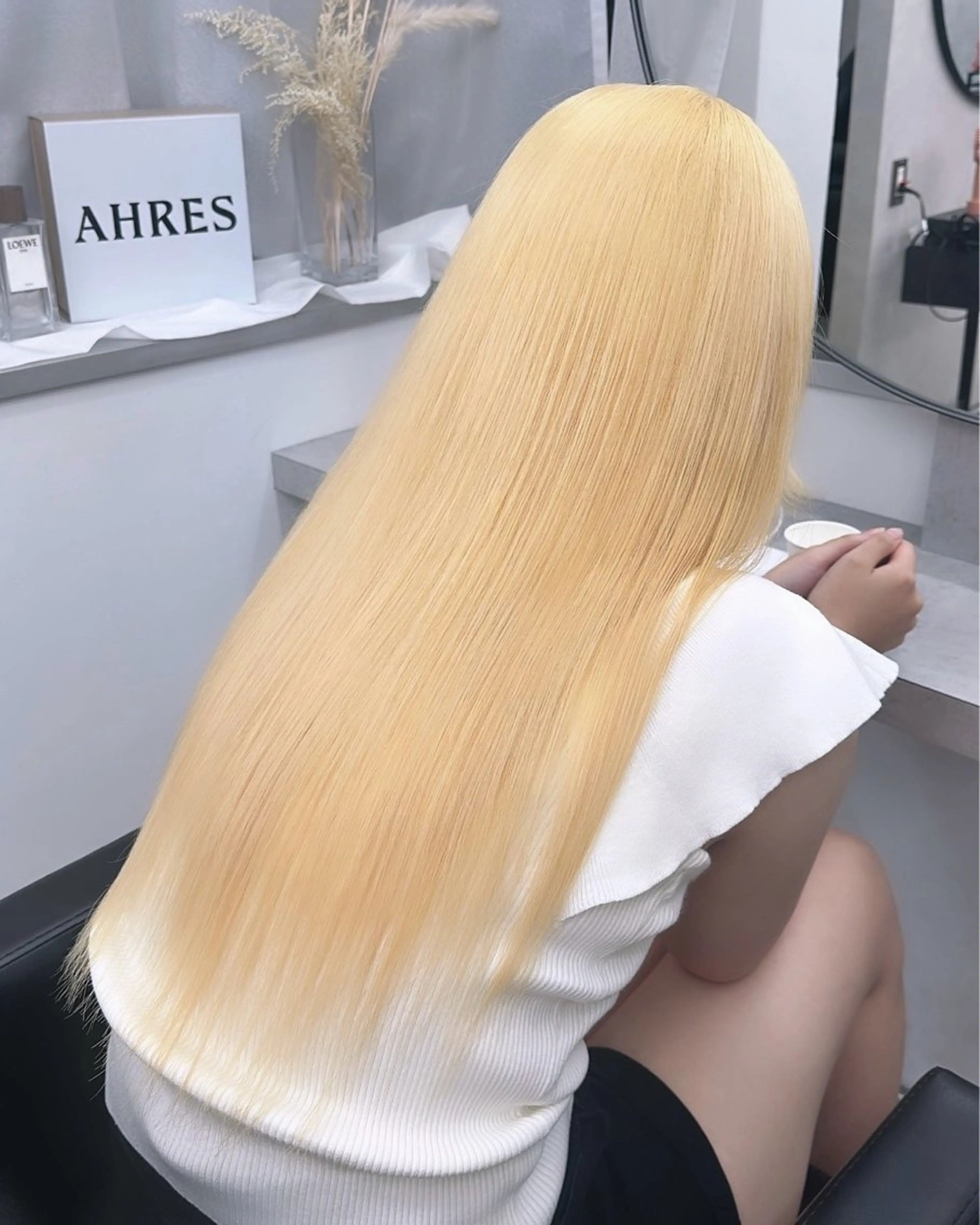 ロング カラー ブロンド ブリーチ/ボブ ショート/はらのヘアスタイル