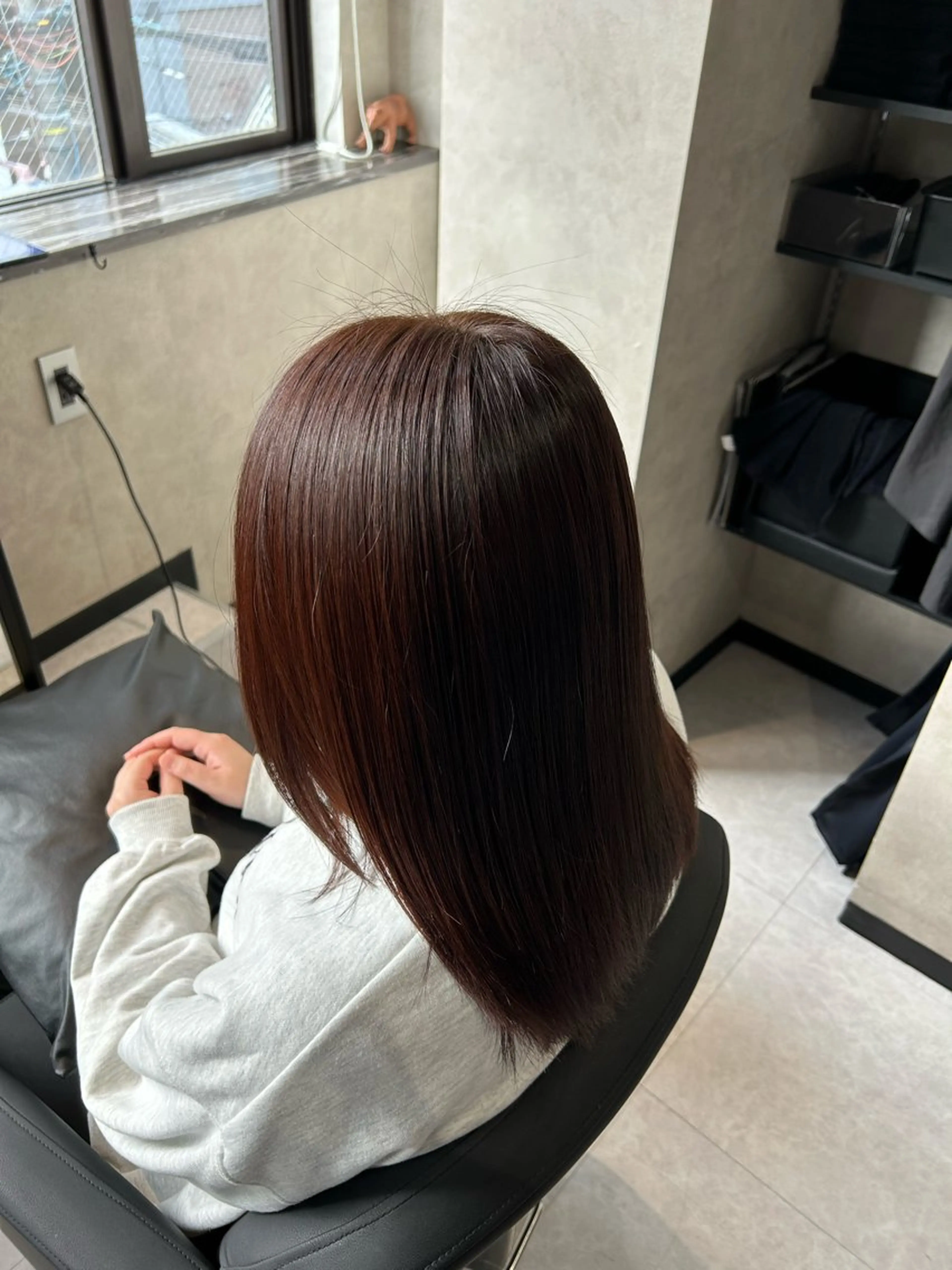 セミロング カラー ブラウンカラー レッドカラー レッドブラウン 髪質改善 ヘアカラー トリートメント 《.Xian》リク /透明感カラー/艶髪のヘアスタイル