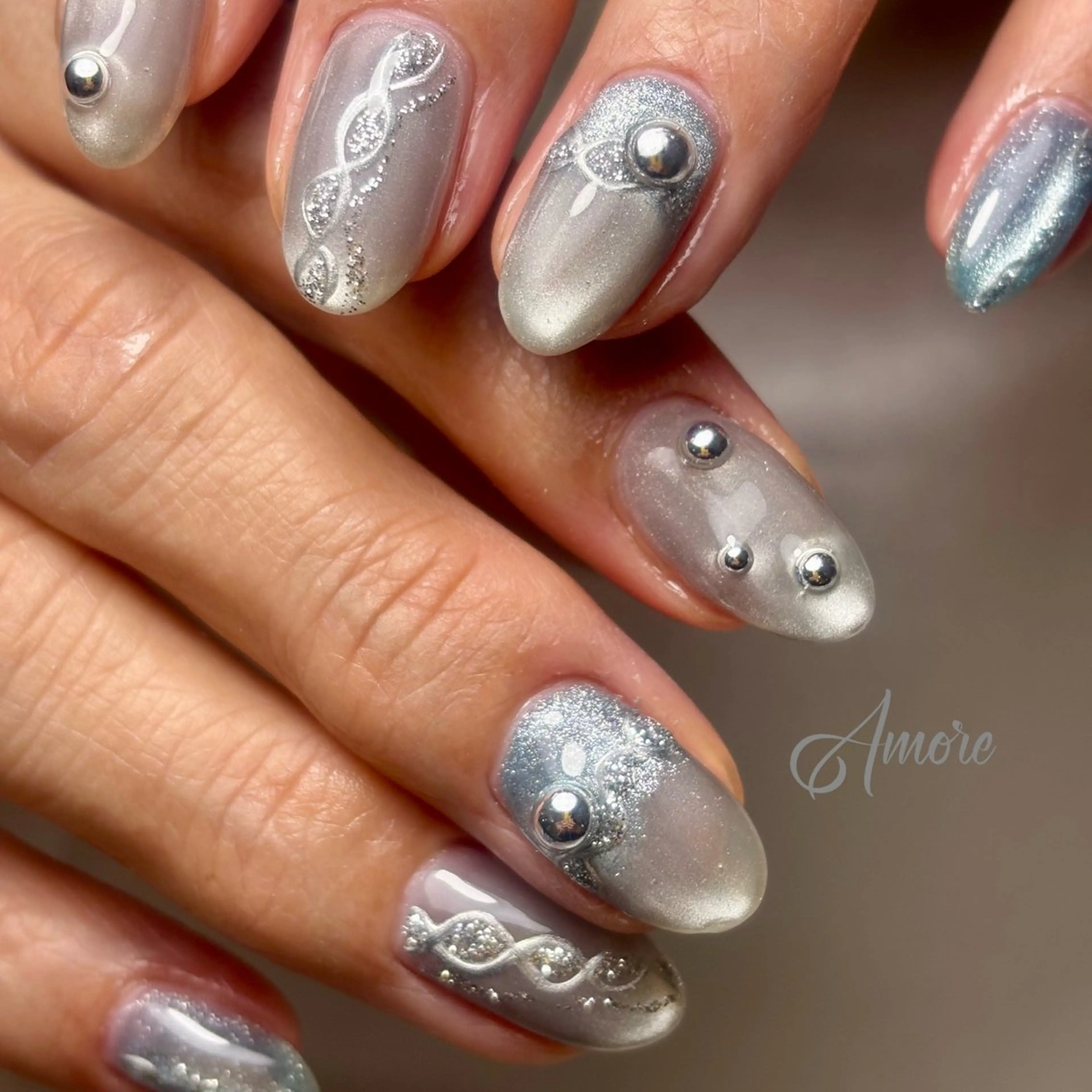 ネイル アニマル柄 桜ネイル ジェルネイル キラキラネイル 韓国ネイル You kyehwaのネイルデザイン