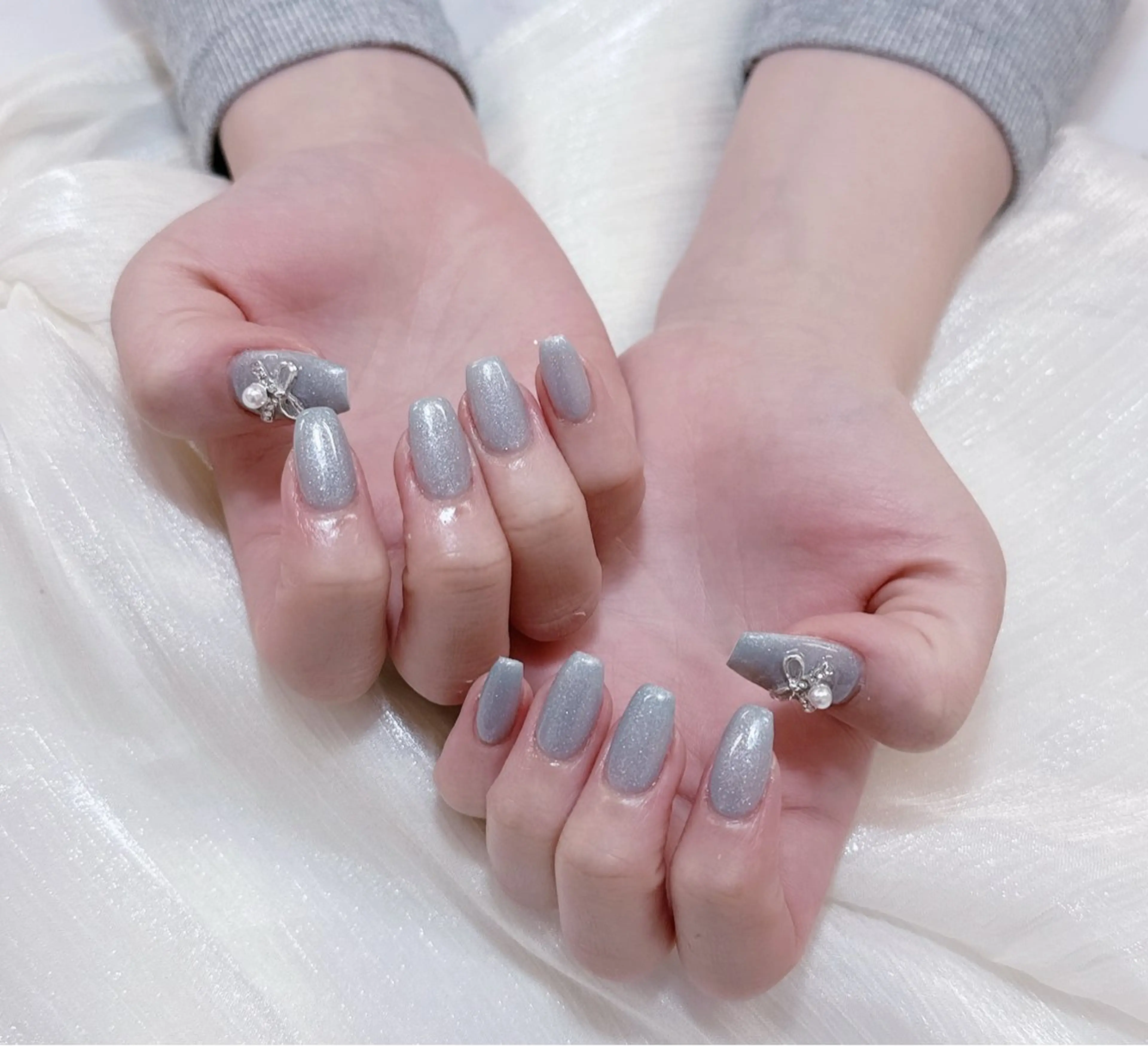 ネイル チークネイル 成人式 フレンチネイル グラデーション 氷ネイル・うるうるネイル ハンドネイル 陳 rinaのネイルデザイン