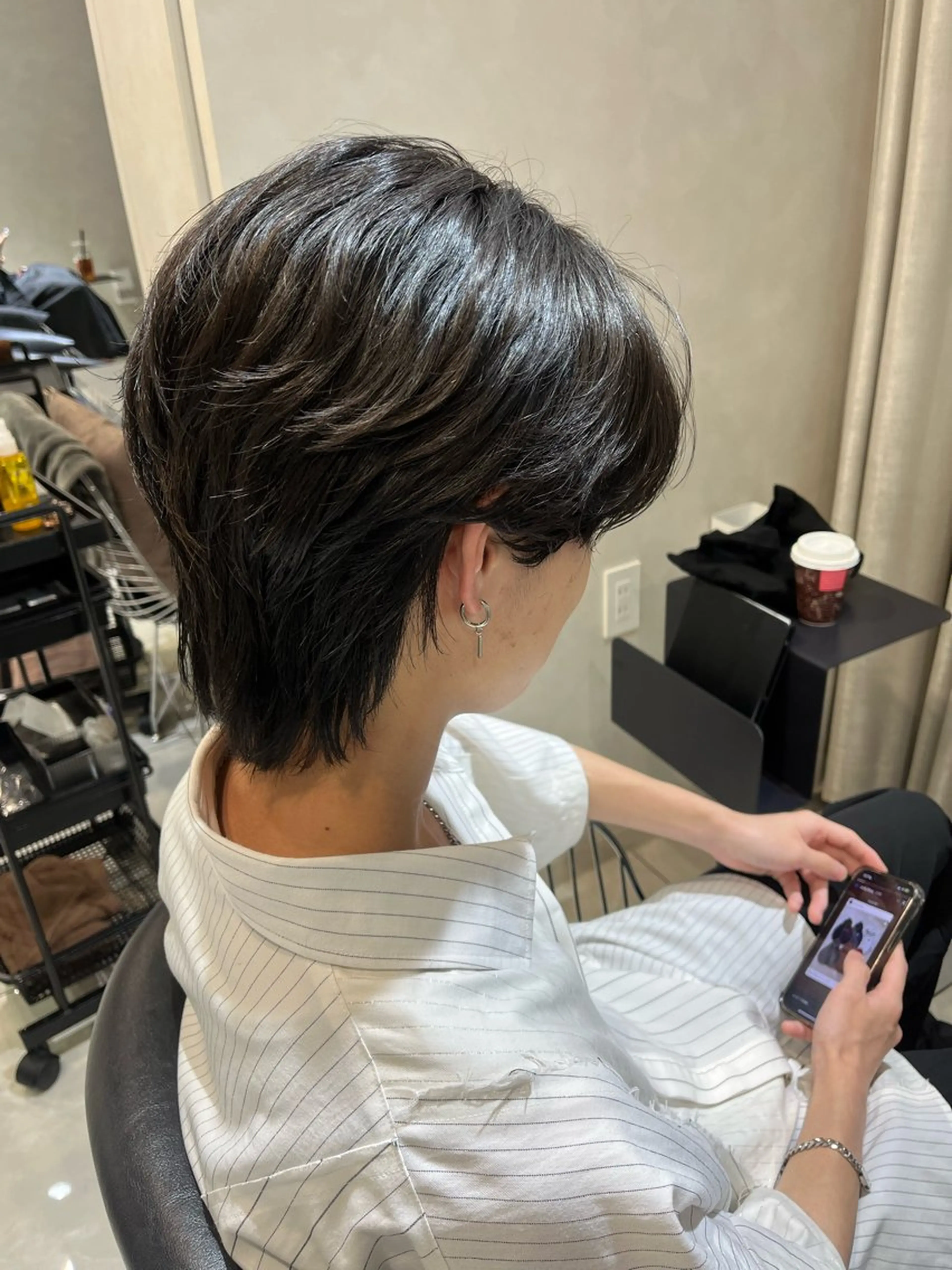 カラー パーマ メンズ カット ヘアカラー メンズセンターパート 池袋/wakanaのヘアスタイル