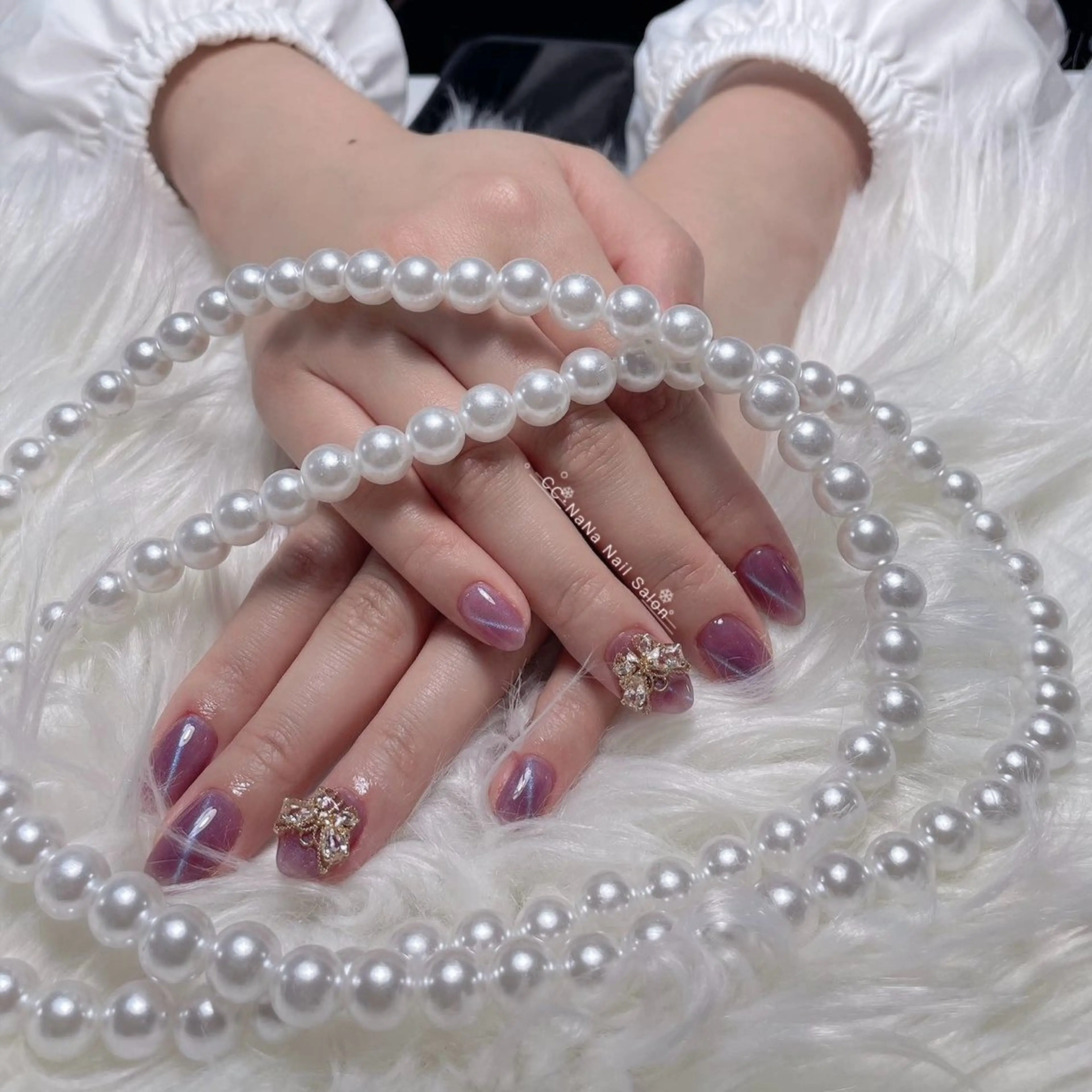 ネイル ハンドネイル 💎CC・NaNa 韓国風ネイル🌙Cのネイルデザイン