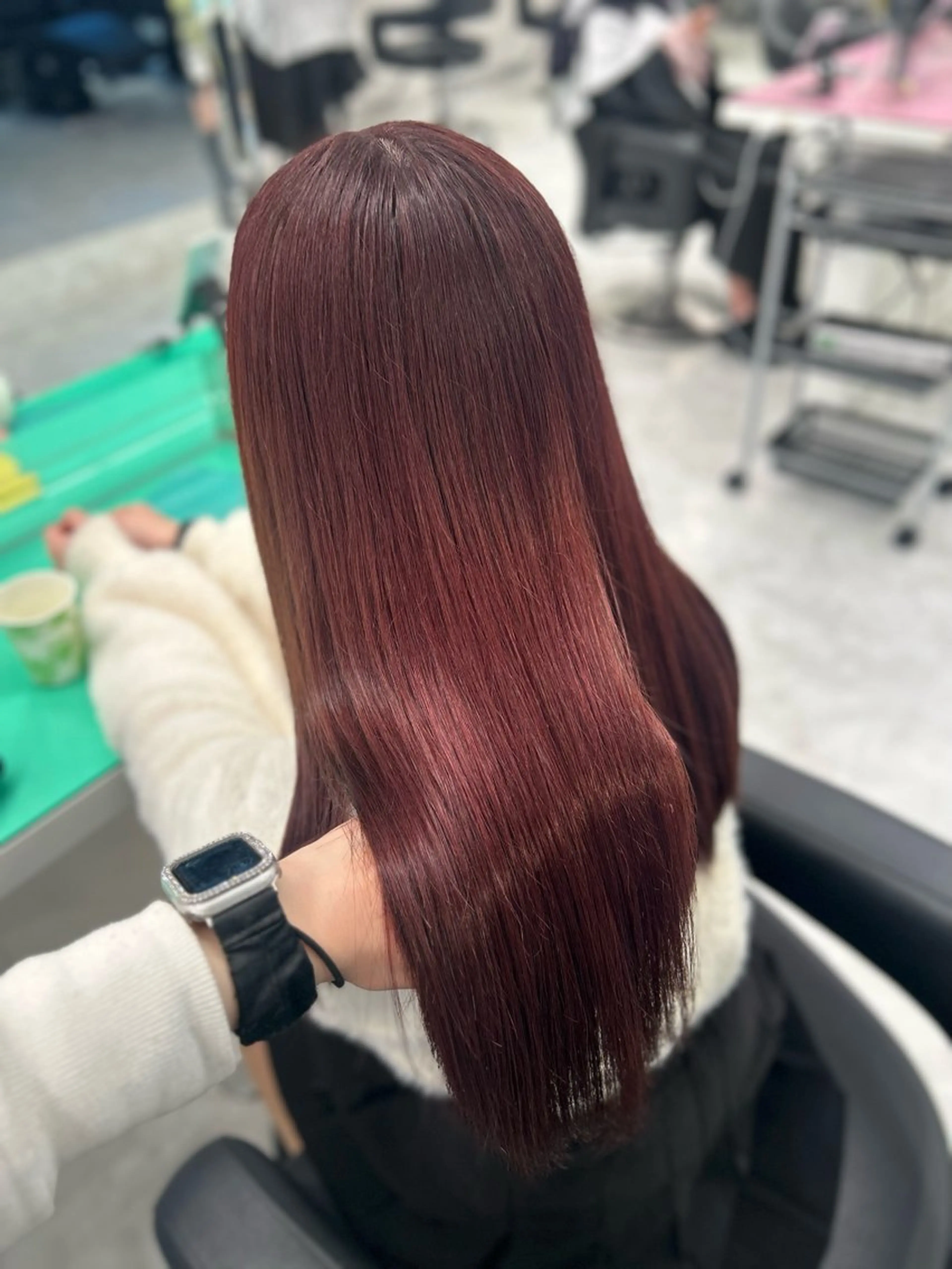ロング カラー ヘアアレンジ ケアカラー ロング カット ヘアカラー ヘッドスパ ヘアセット 🩶学生指名No.1 レッド・ボルドー🩶のヘアスタイル