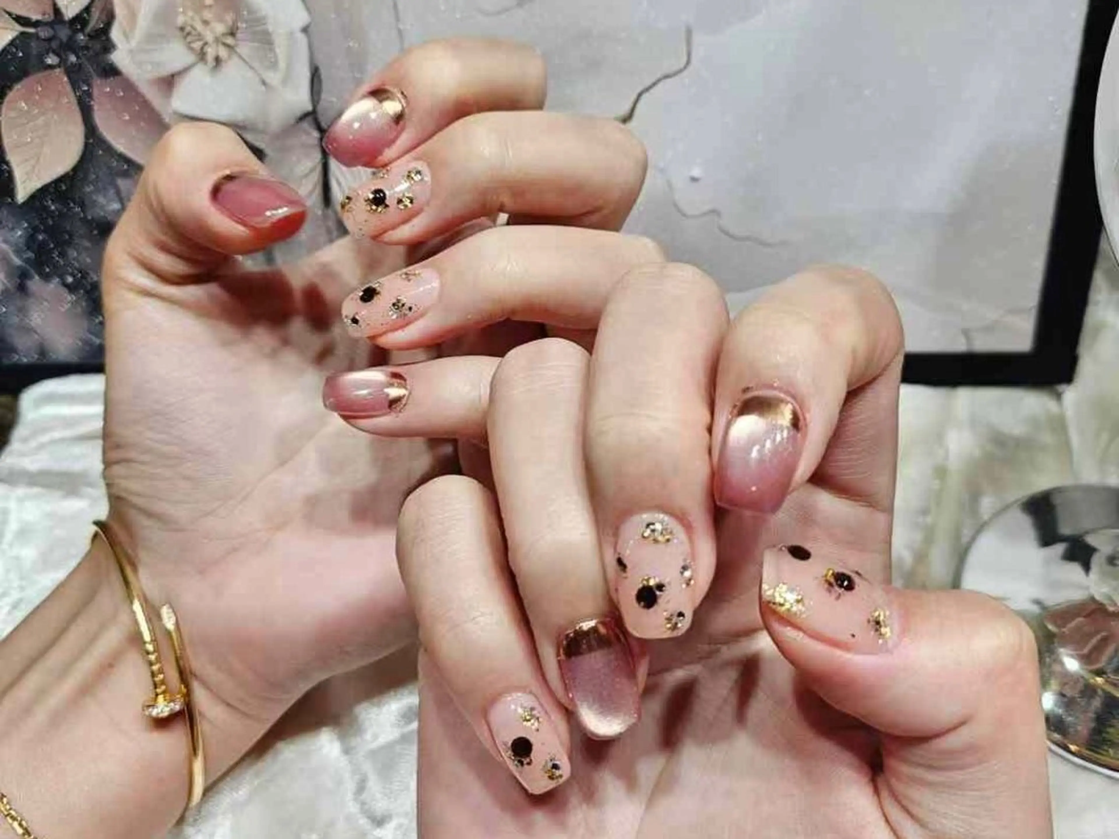 ネイル アートネイル フットネイル ジェルネイル ハート マグネットネイル Babarla　Nail　Salon所属・babarla Nailのネイルデザイン