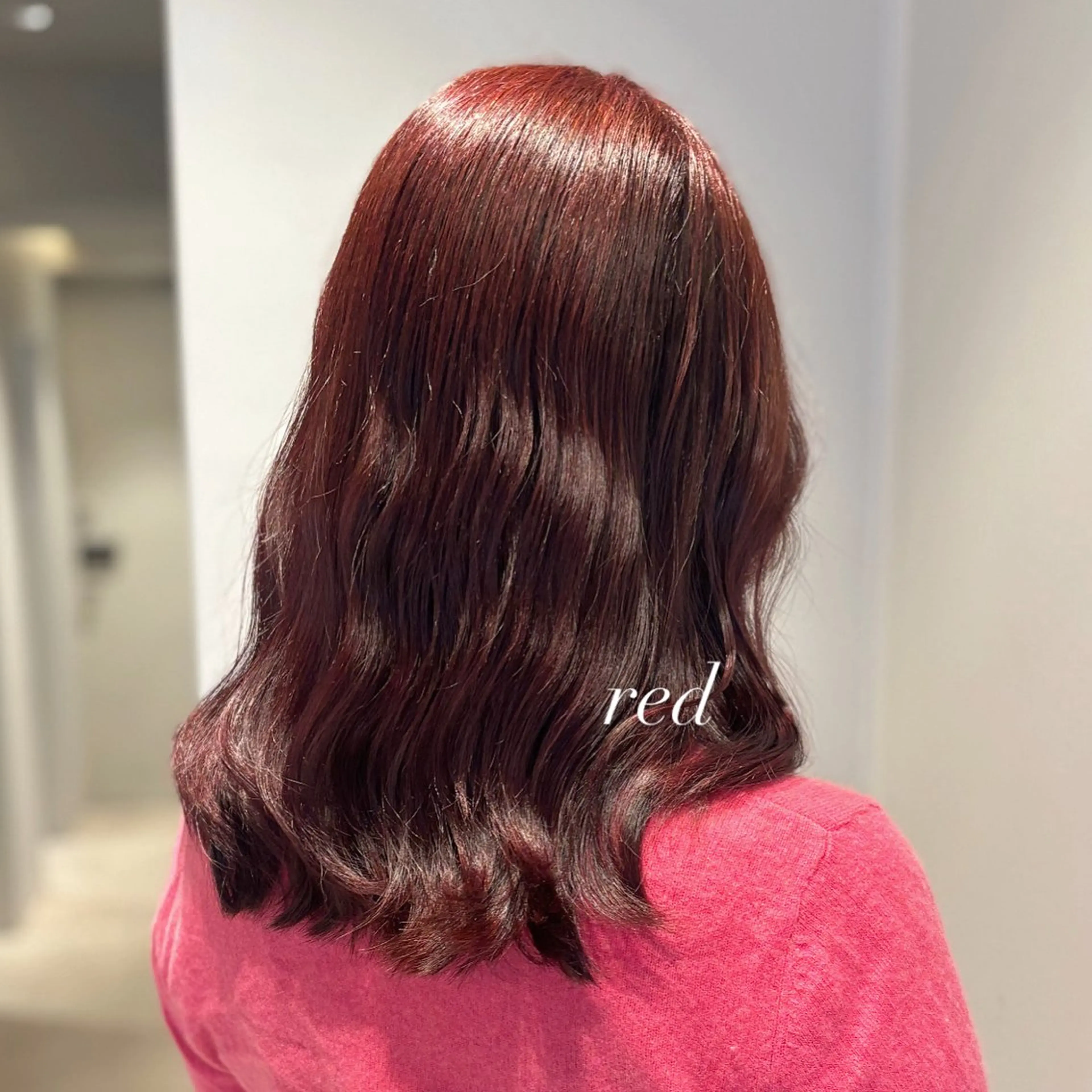 セミロング カラー ブリーチ ブリーチなしカラー レッドカラー 髪質改善カラー ブラウン🤎YUMEのヘアスタイル