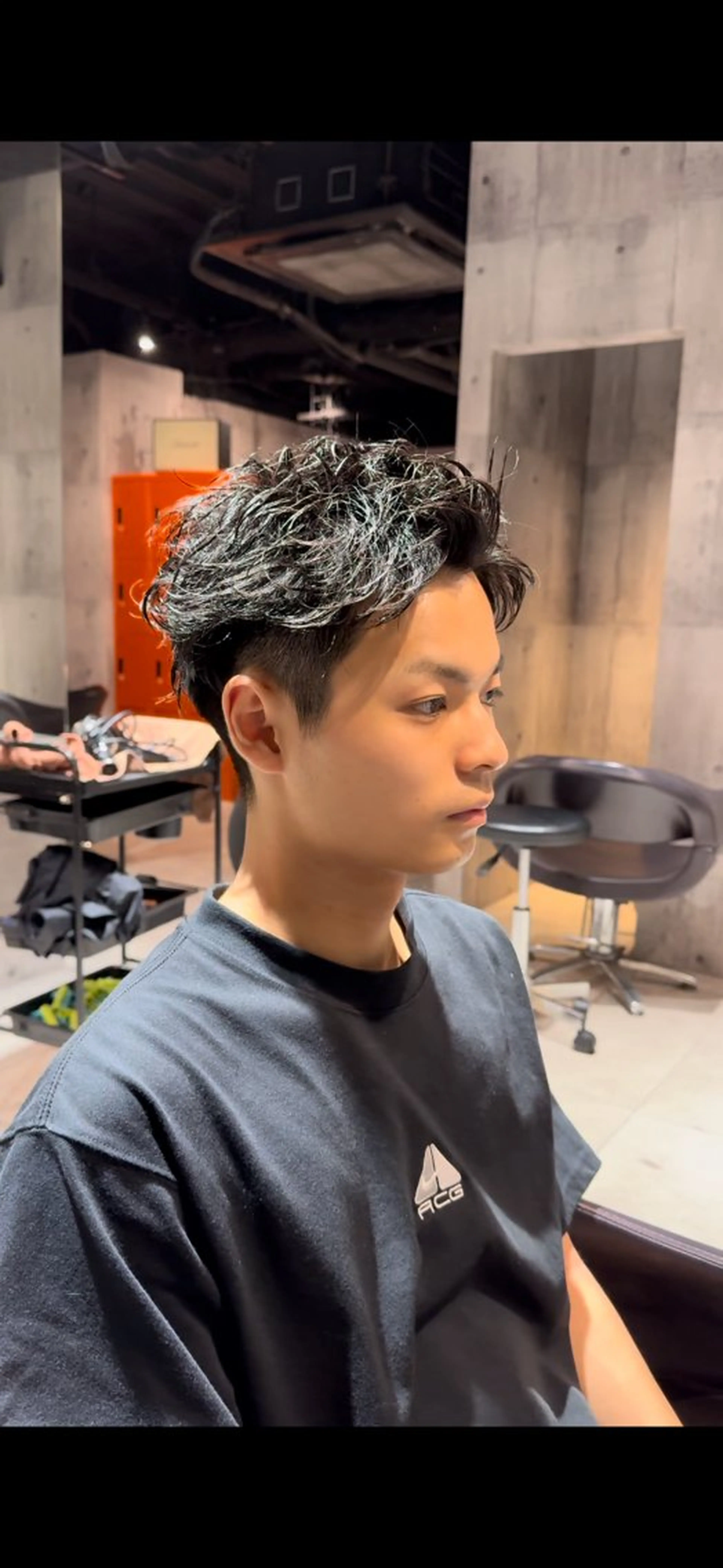 ショート パーマ メンズ ショートヘア カット パーマ 佐竹 楓のヘアスタイル