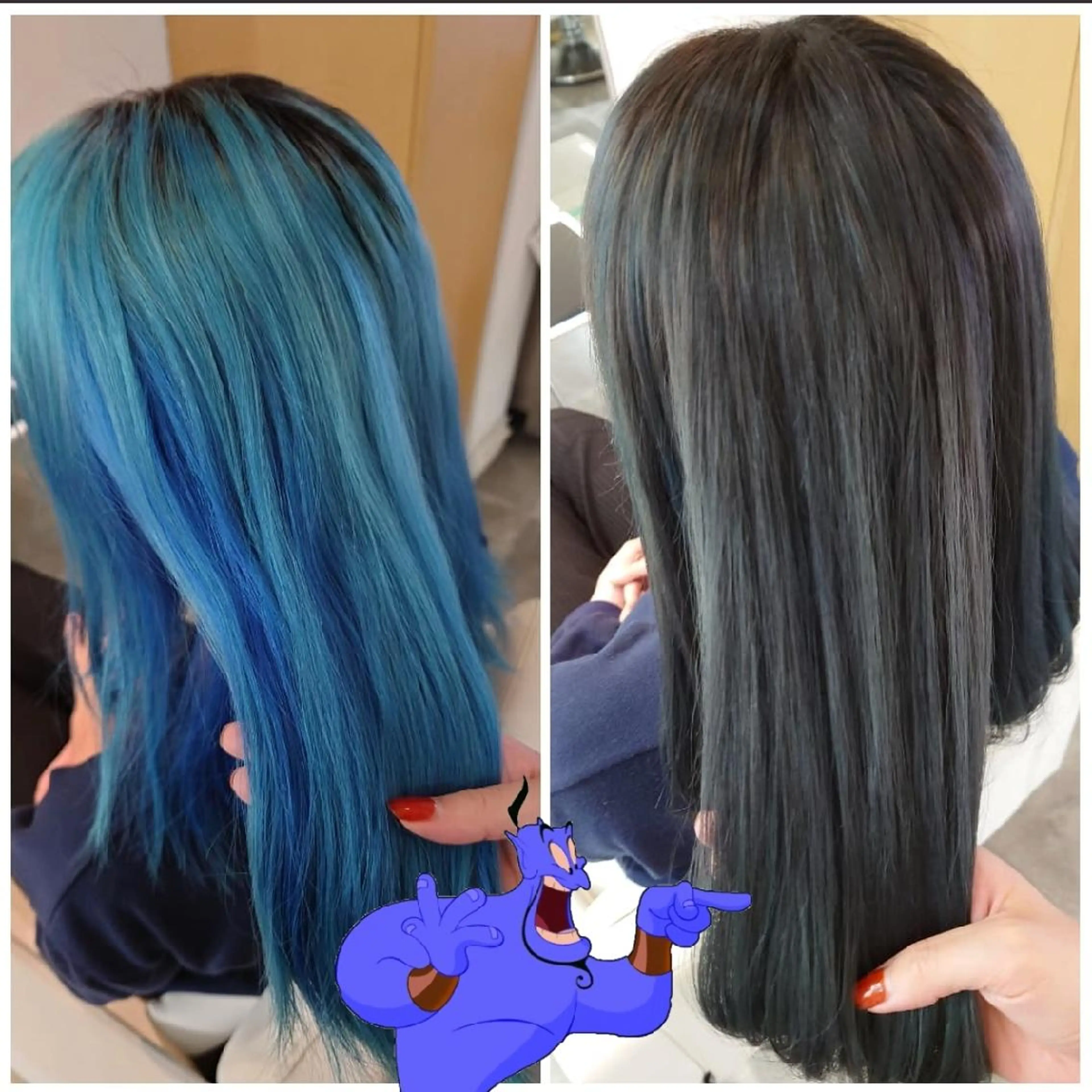 ロング カラー ヘアアレンジ 黒髪 ブリーチ ブルーカラー ブルーブラック グレージュ カット ヘアカラー トリートメント かわい ゆうな 髪質改善/縮毛矯正のヘアスタイル