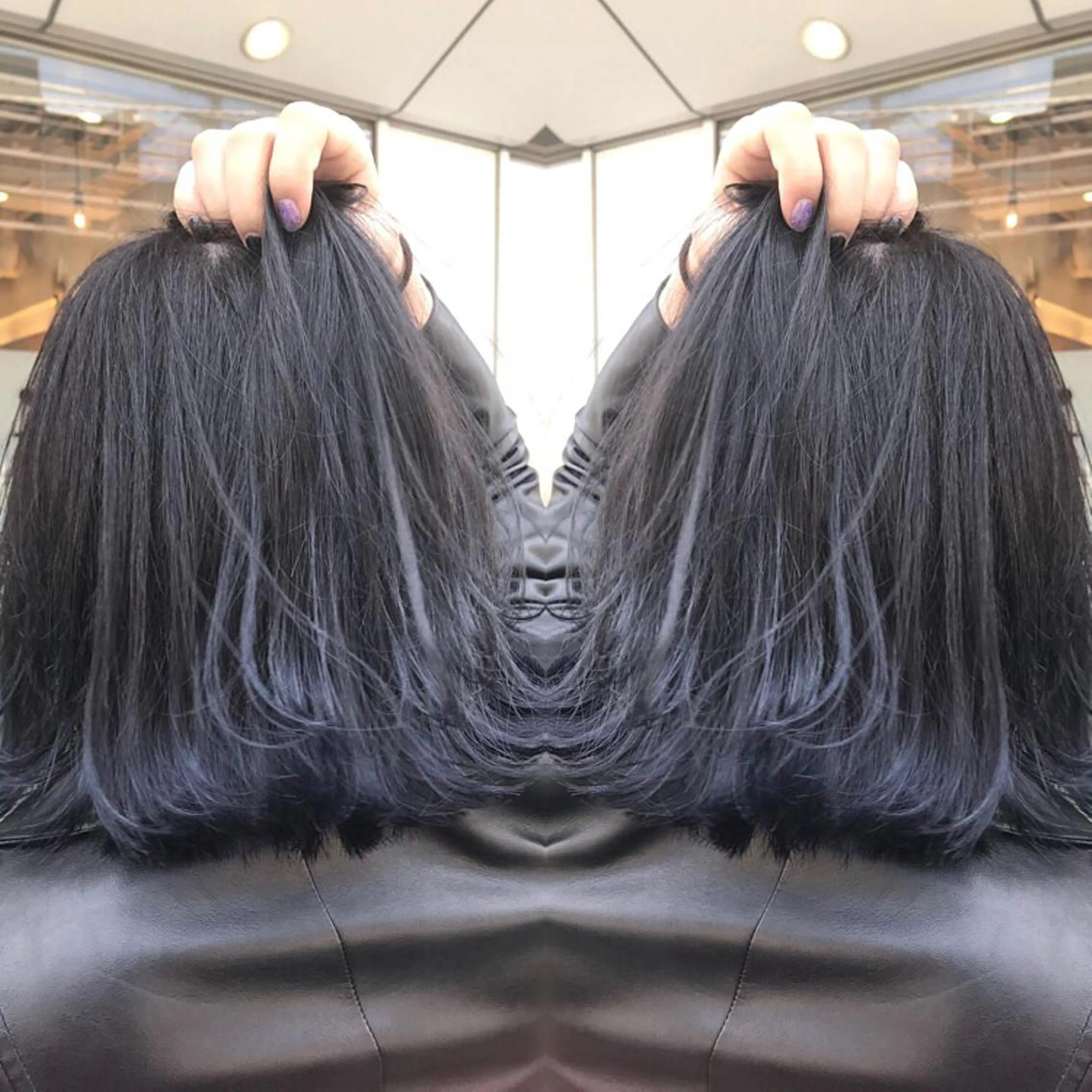 ショート カラー アッシュ グラデーションカラー ネイビーカラー 青木 茂樹⭐️ 透明感カラーのヘアスタイル