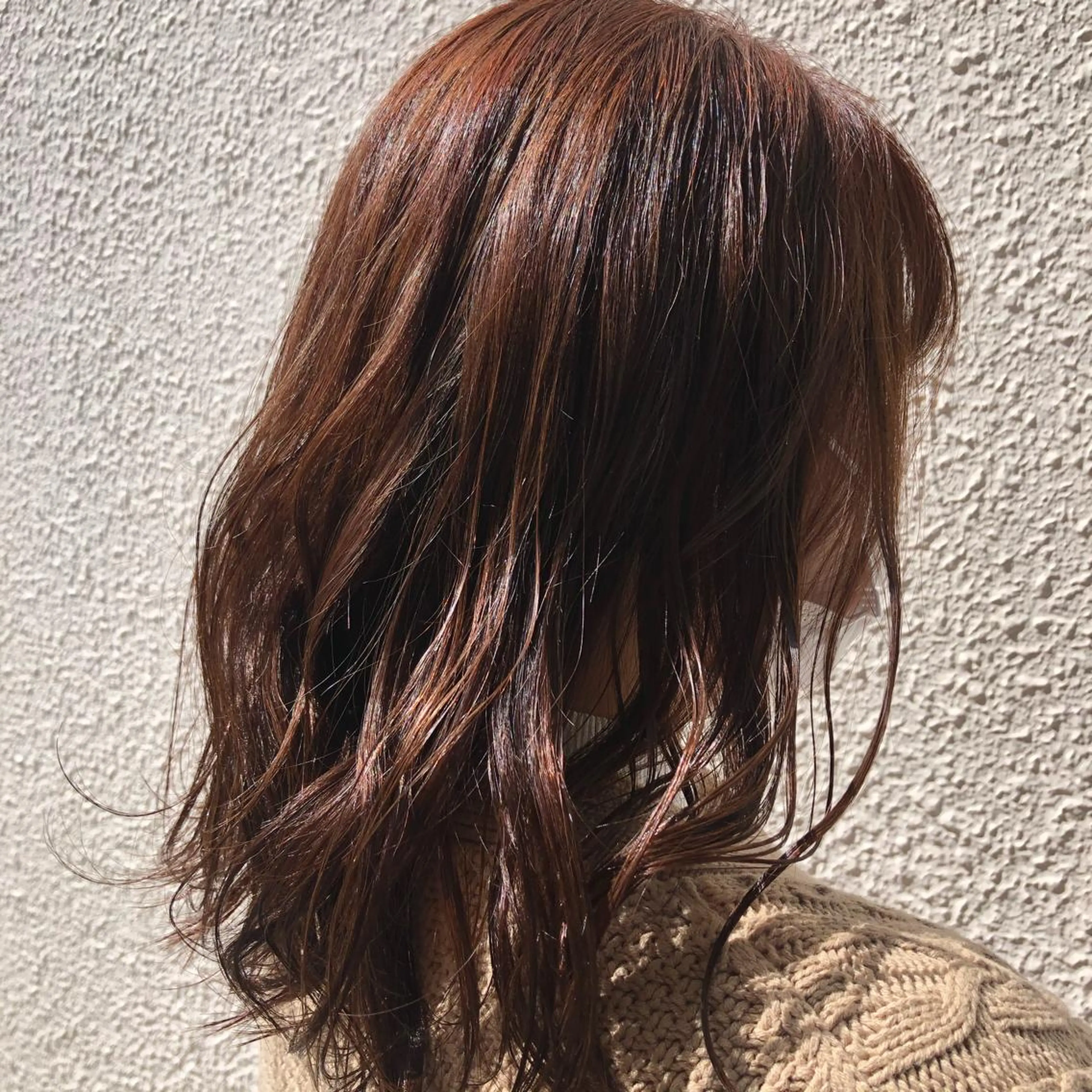 セミロング カラー ブラウンカラー ピンクカラー ピンクブラウン カラー特化美容師 なかもと たつひろのヘアスタイル