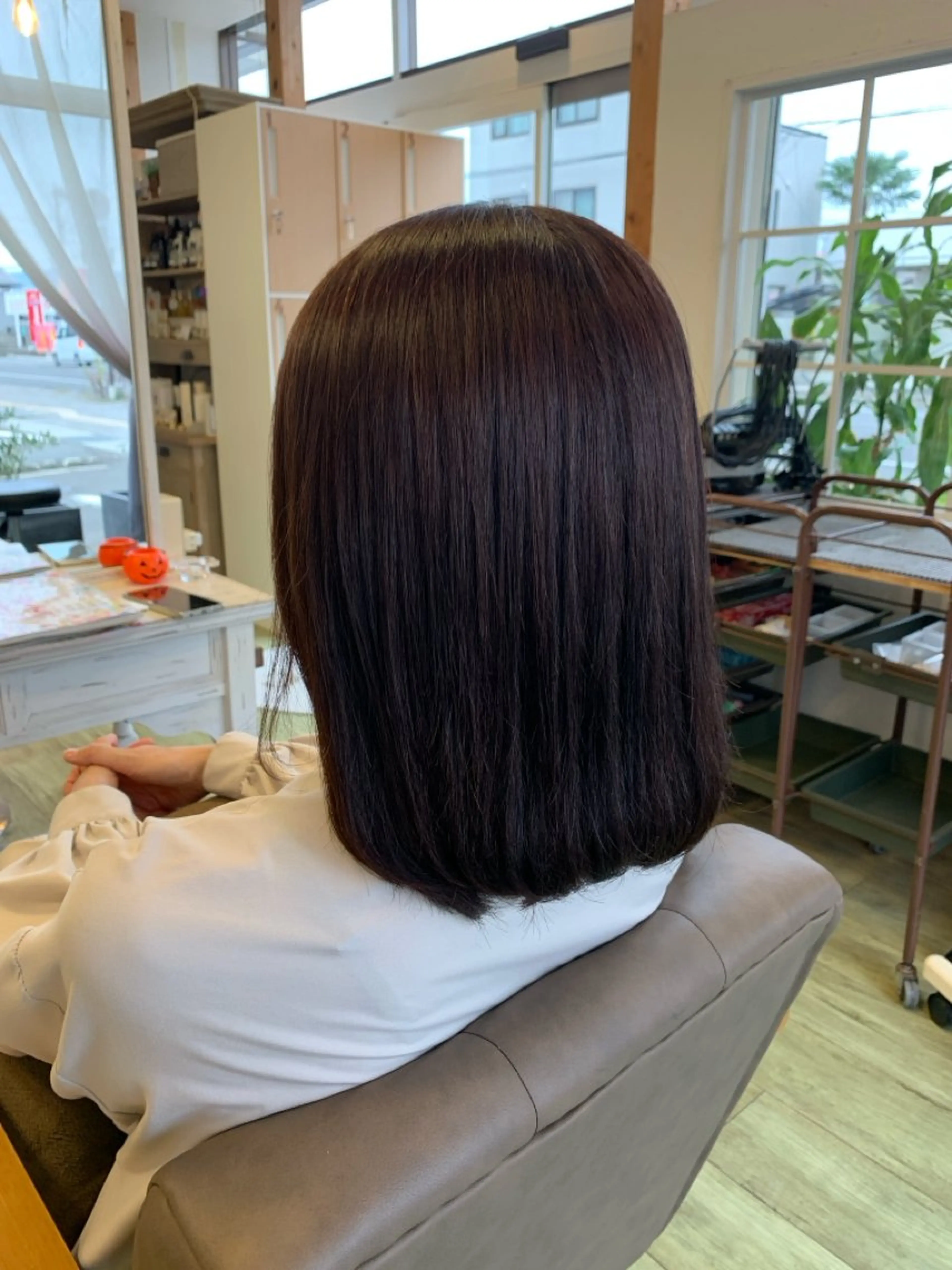 ミディアム カラー ブラウンカラー 安藤 あおいのヘアスタイル