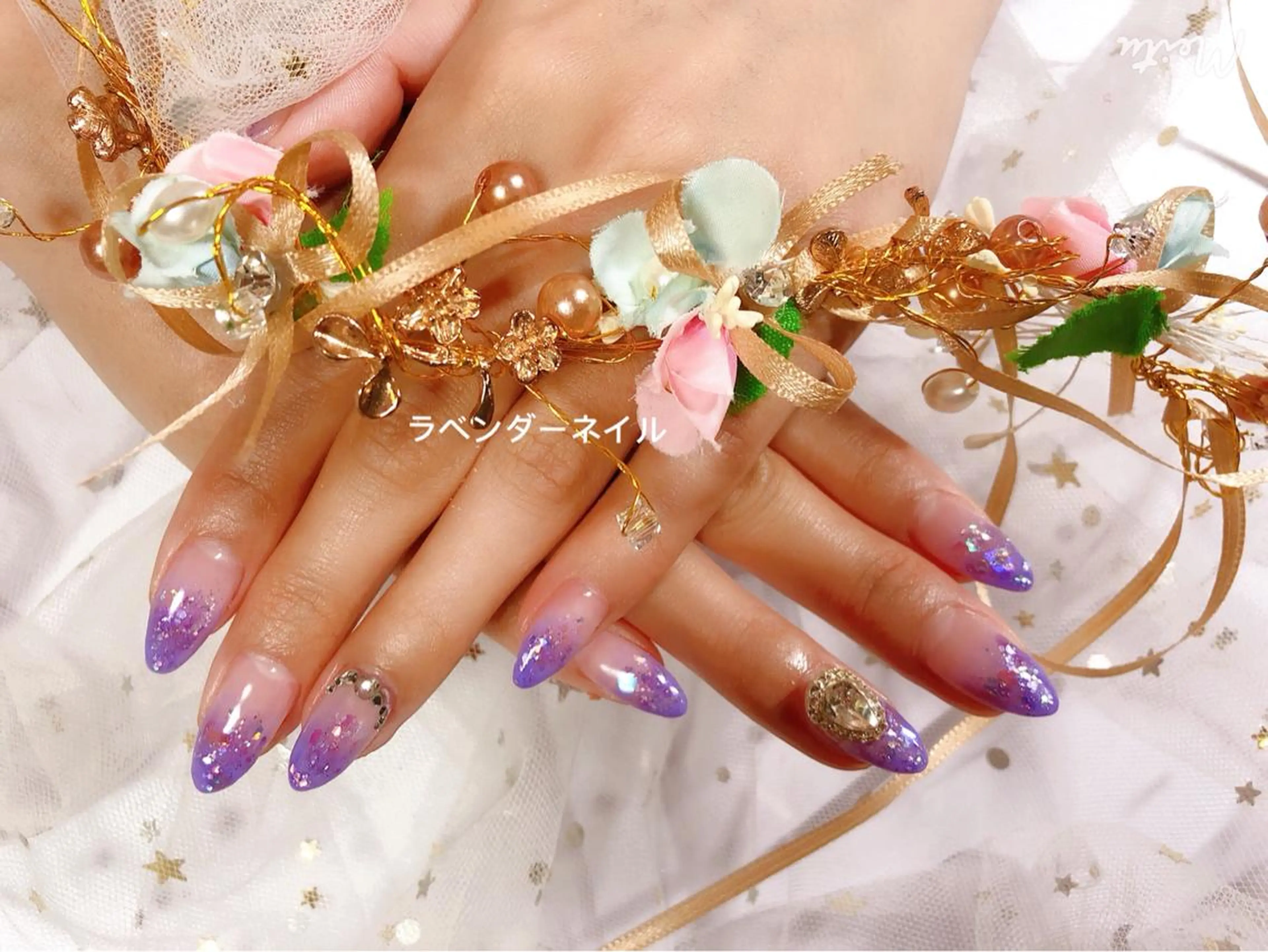 ネイル ラベンダー💖日暮里 ルル💖ネイルのネイルデザイン