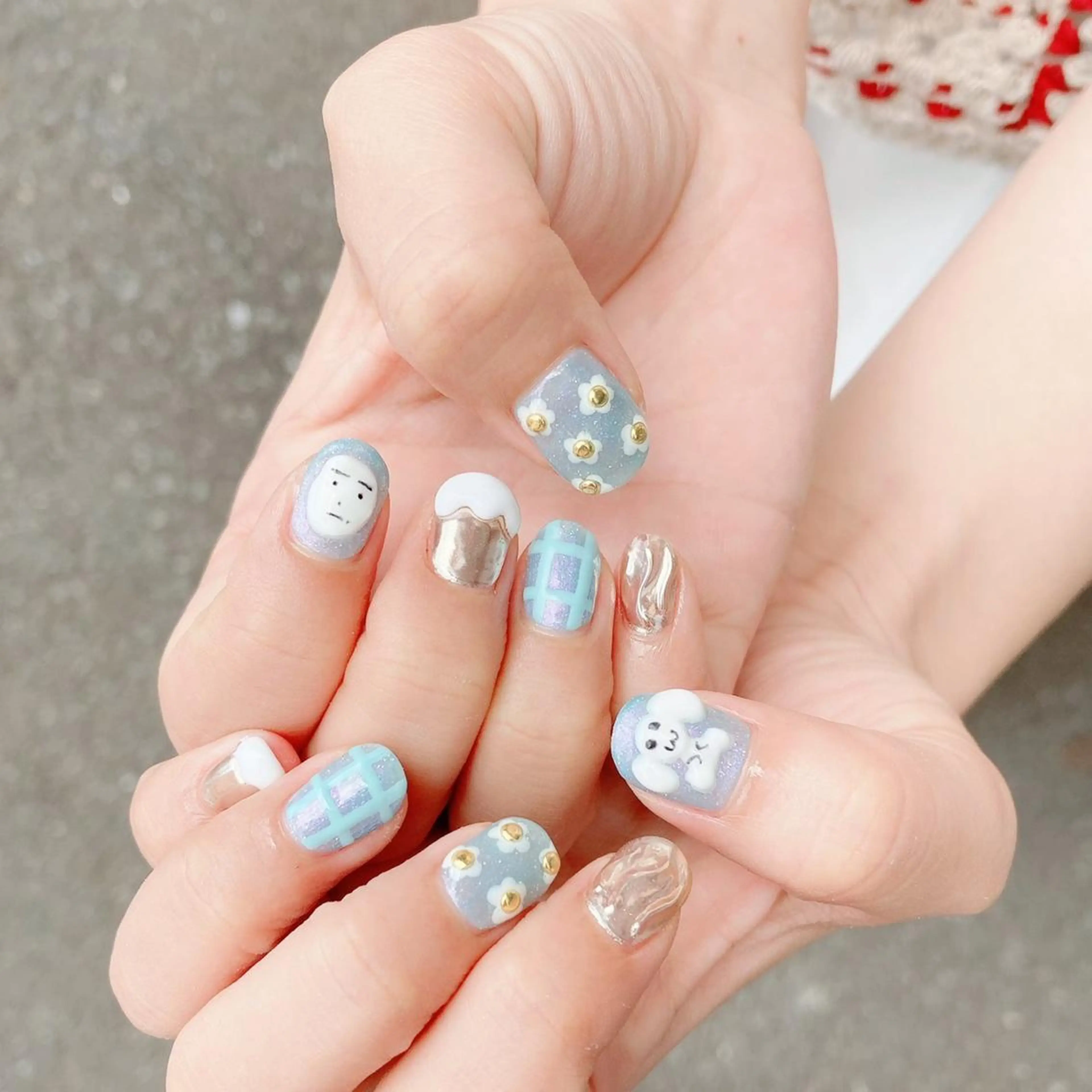 ミディアム カラー パーマ ヘアアレンジ メンズ キッズ ネイル マツエク・マツパ アイブロウ アートネイル フラワーネイル ジェルネイル ミラーネイル パラジェル ハンドネイル Salon Ｋのネイルデザイン