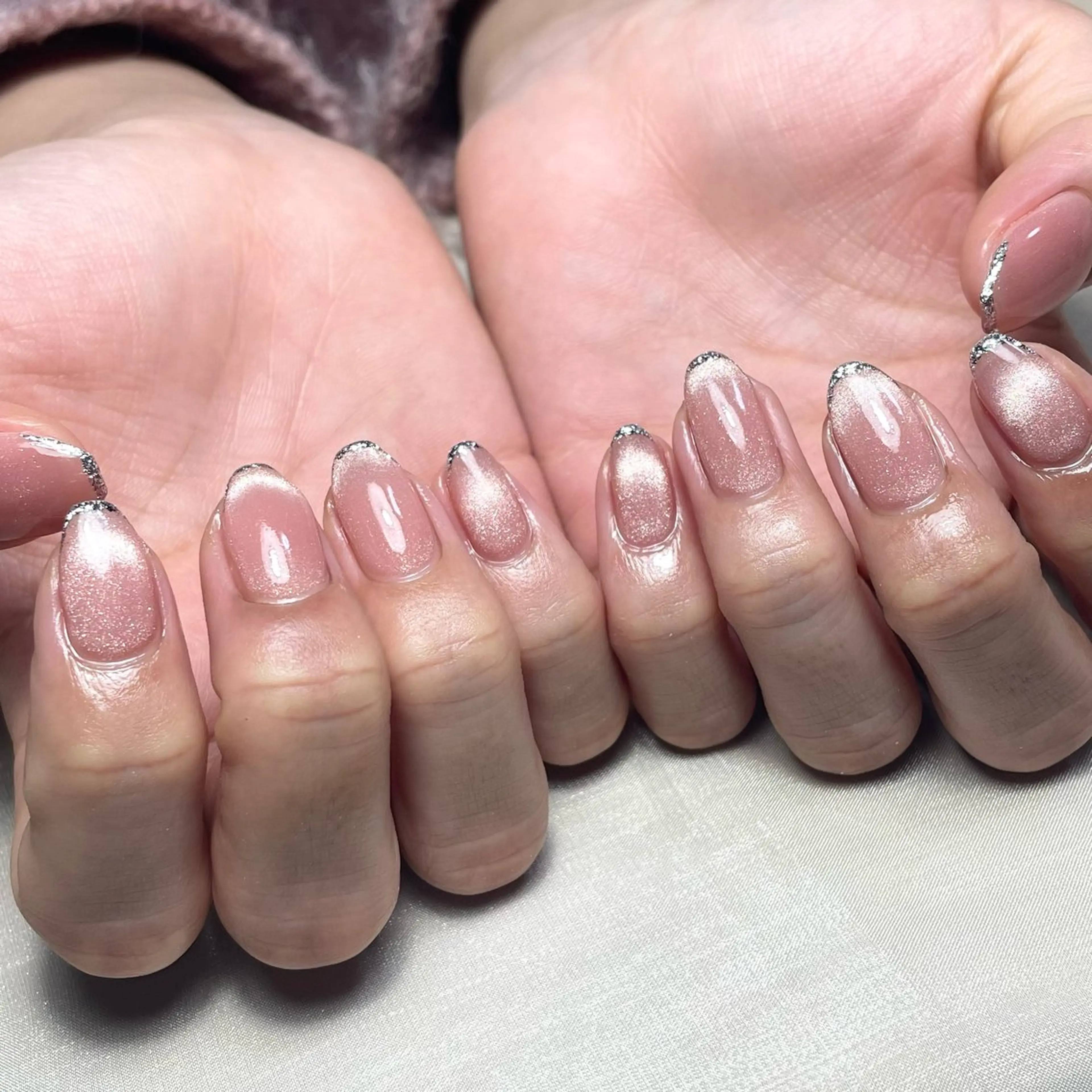 ネイル フレンチネイル ラメ(グリッター) マグネットネイル Lavender Beauty所属・Lavender Beauty あやののネイルデザイン