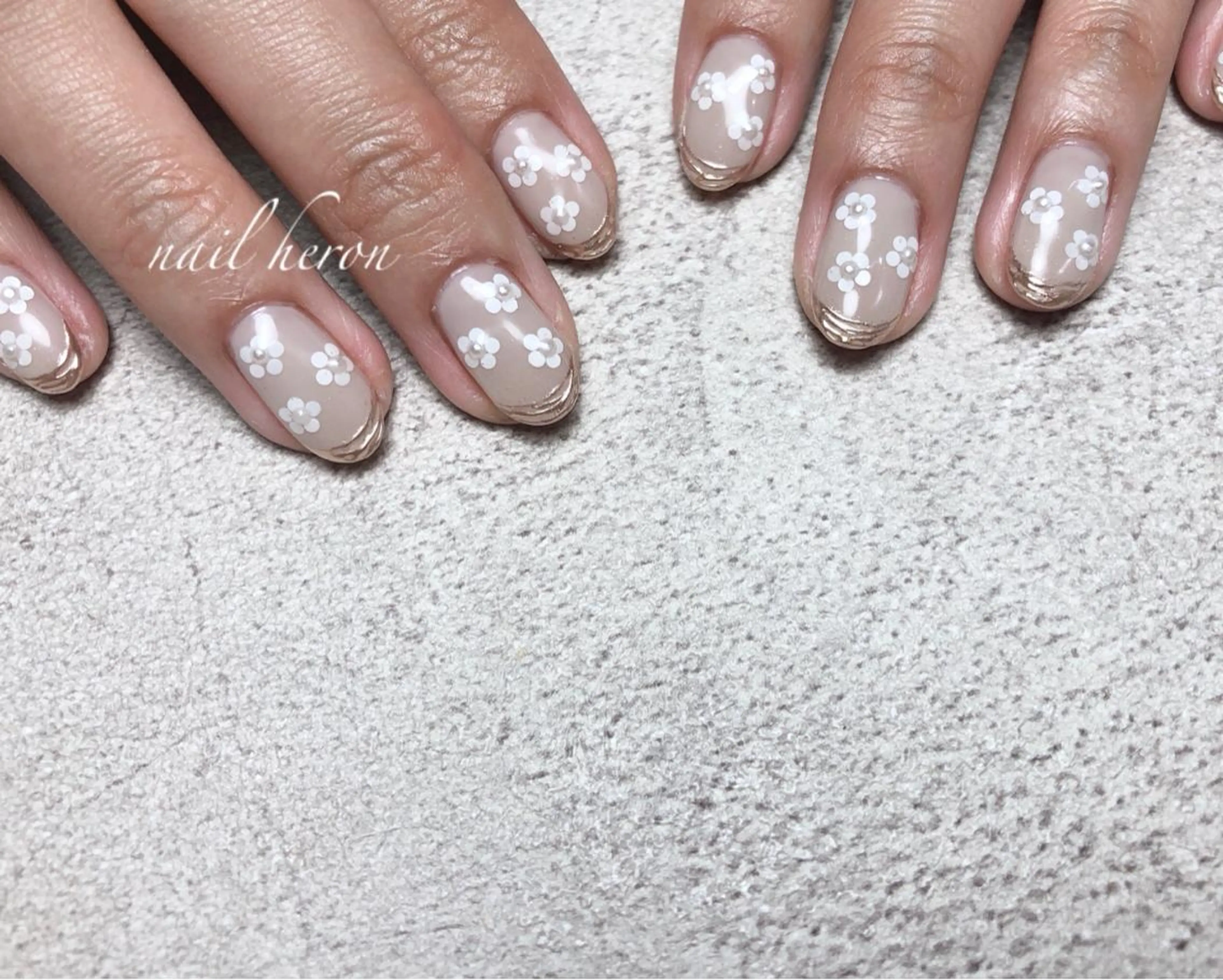 ネイル フラワーネイル ハンドネイル nail heron所属・saki_ nail heronのネイルデザイン