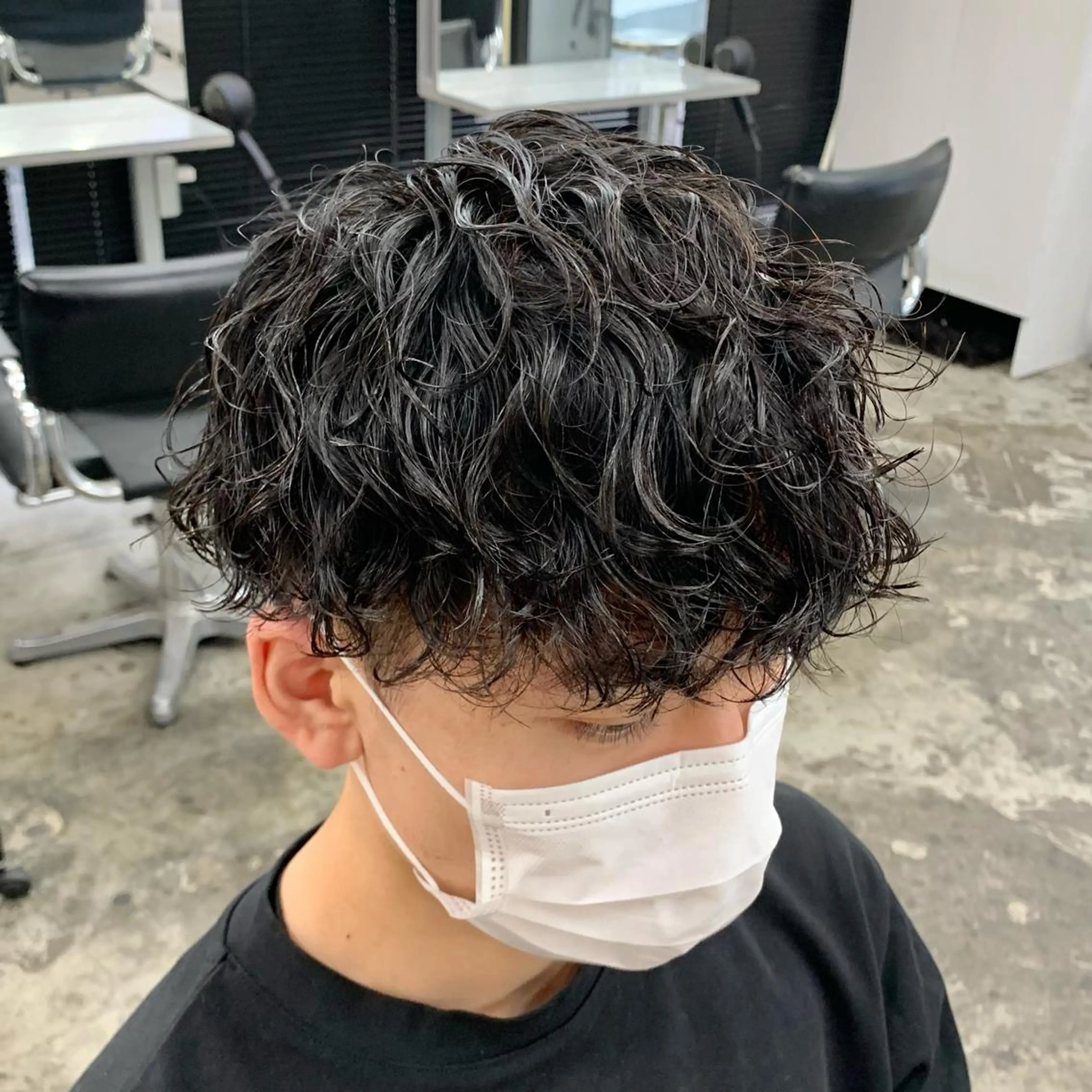 ショート パーマ メンズ マッシュ カット パーマ メンズ特化美容師/ 藤戸 椋のヘアスタイル