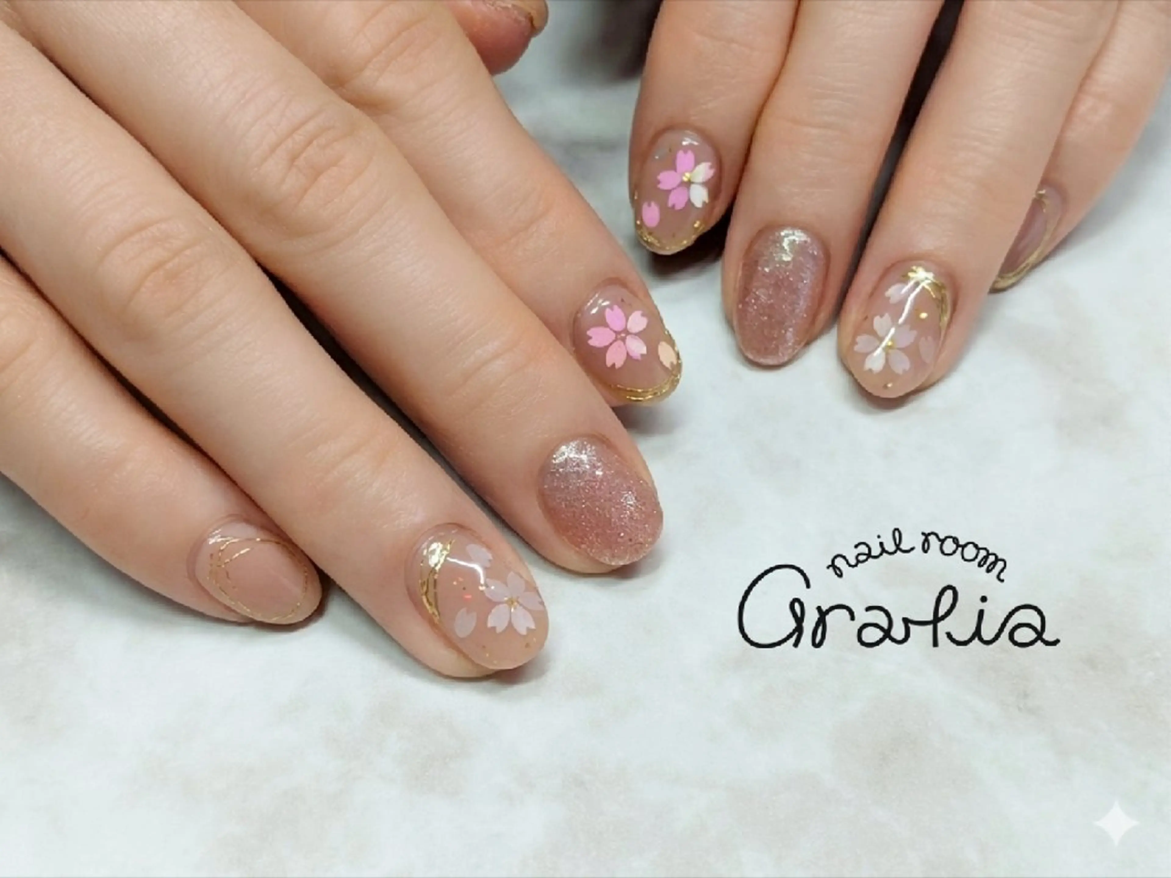 ネイル 桜ネイル nail room gratia所属・gratia 中村のネイルデザイン