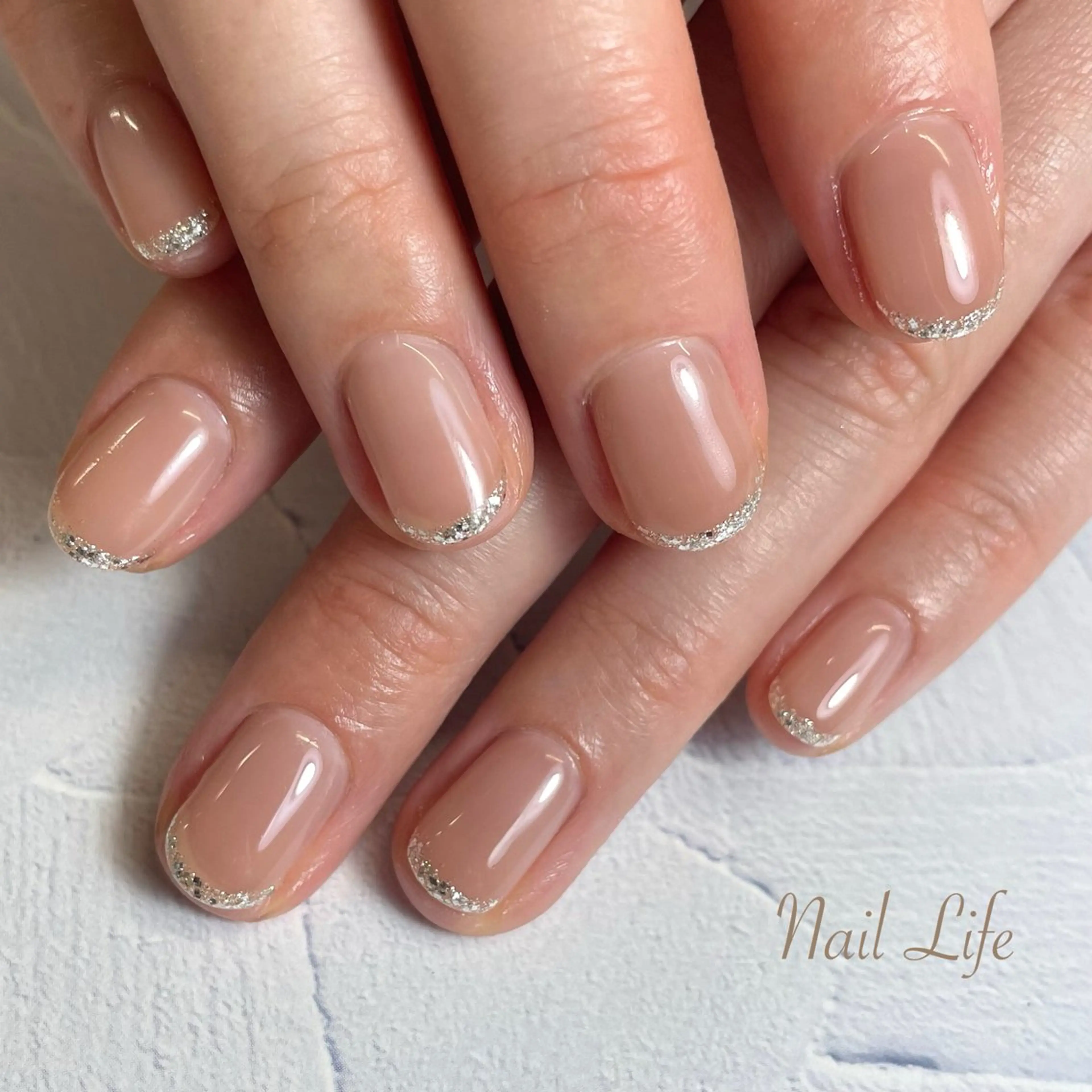 ネイル フレンチネイル キラキラネイル オフィスネイル 大嶋 めぐみのネイルデザイン