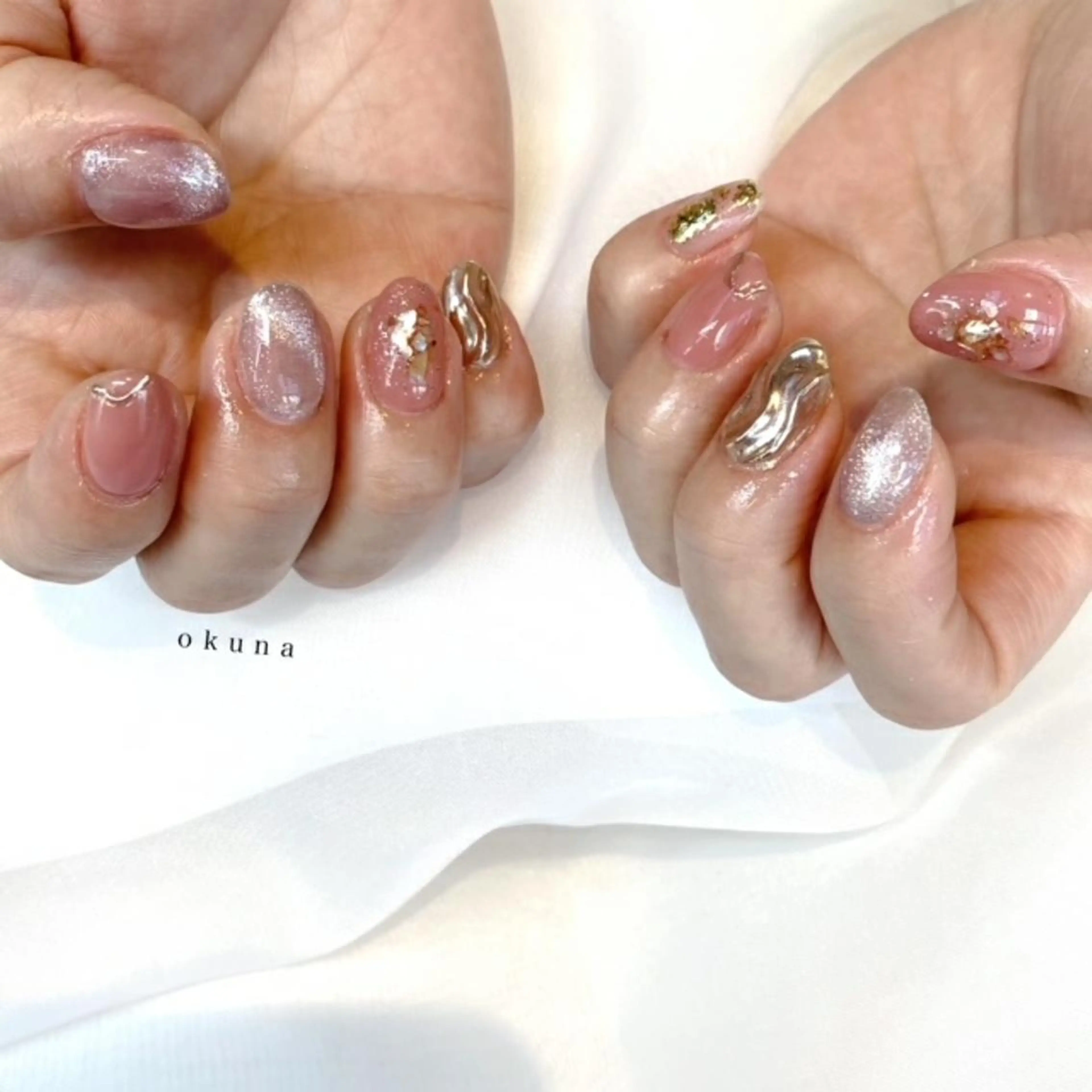 ネイル マグネットネイル ニュアンスネイル ハンドネイル パンチャパンチャ ネイルサロンのネイルデザイン