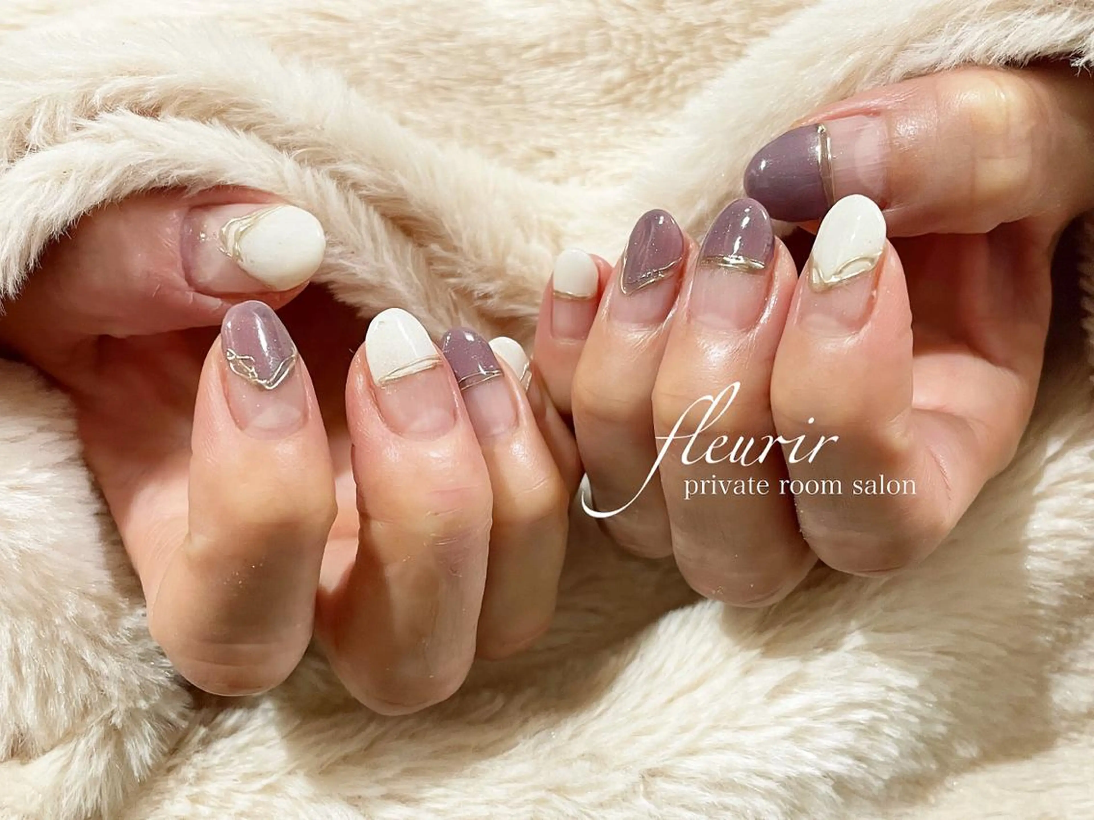 ネイル フレンチネイル シンプルネイル フルリール 【プライベートサロンのネイルデザイン