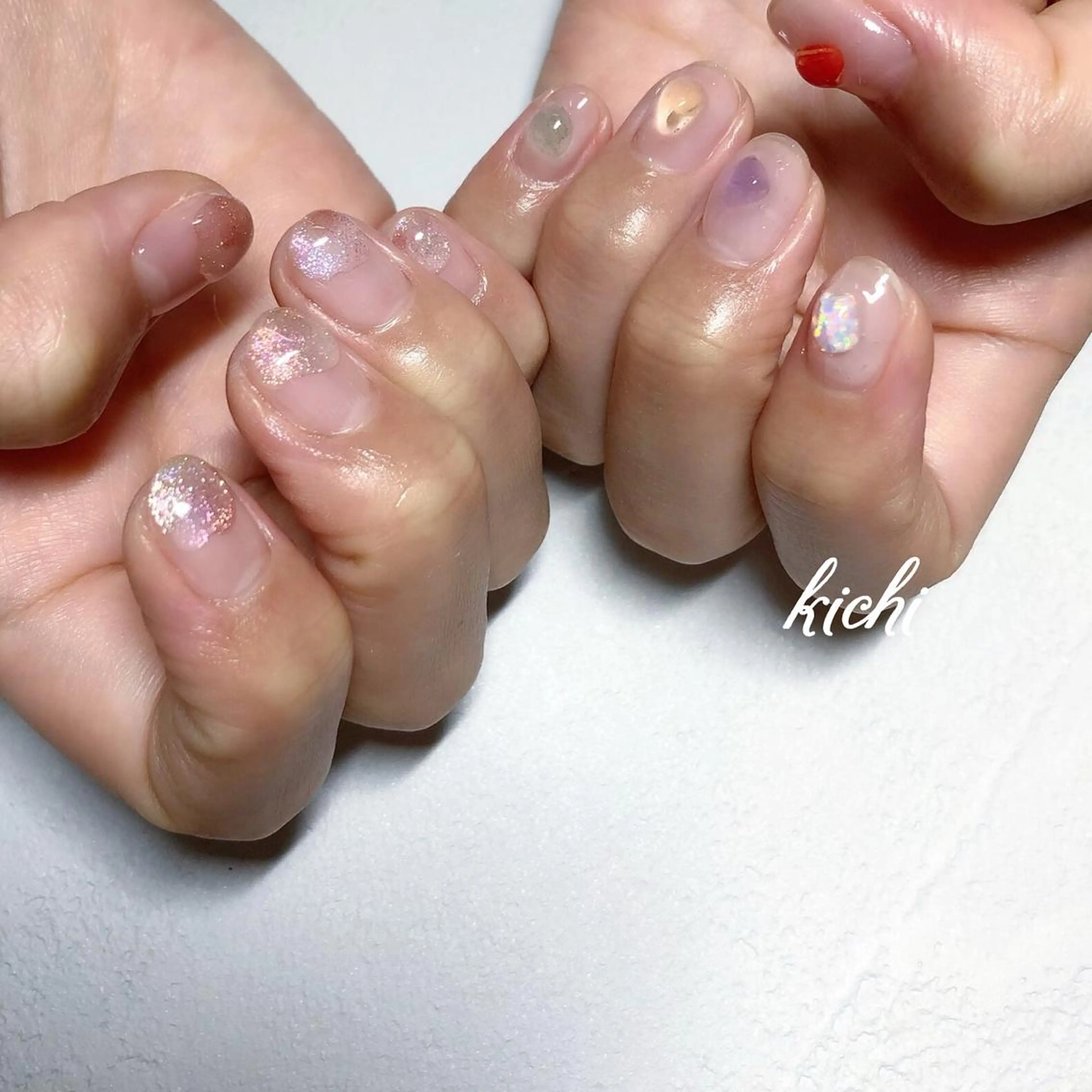 ネイル ハンドネイル フットネイル kichi･:* みじゅのネイルデザイン