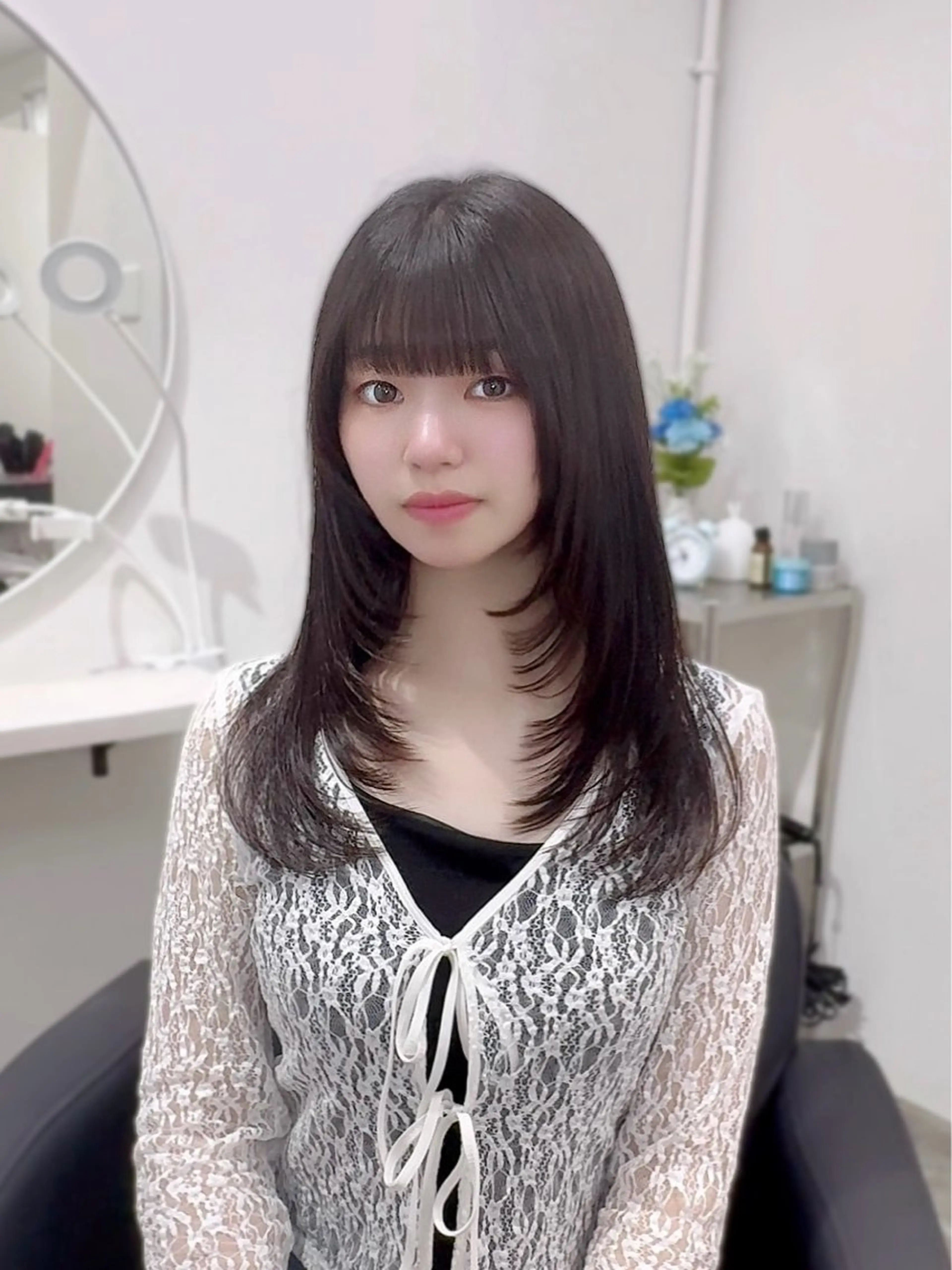 【🇰🇷韓国ヘア🇰🇷】レイヤーカット+髪質改善6STEPトリートメント　¥6500の写真