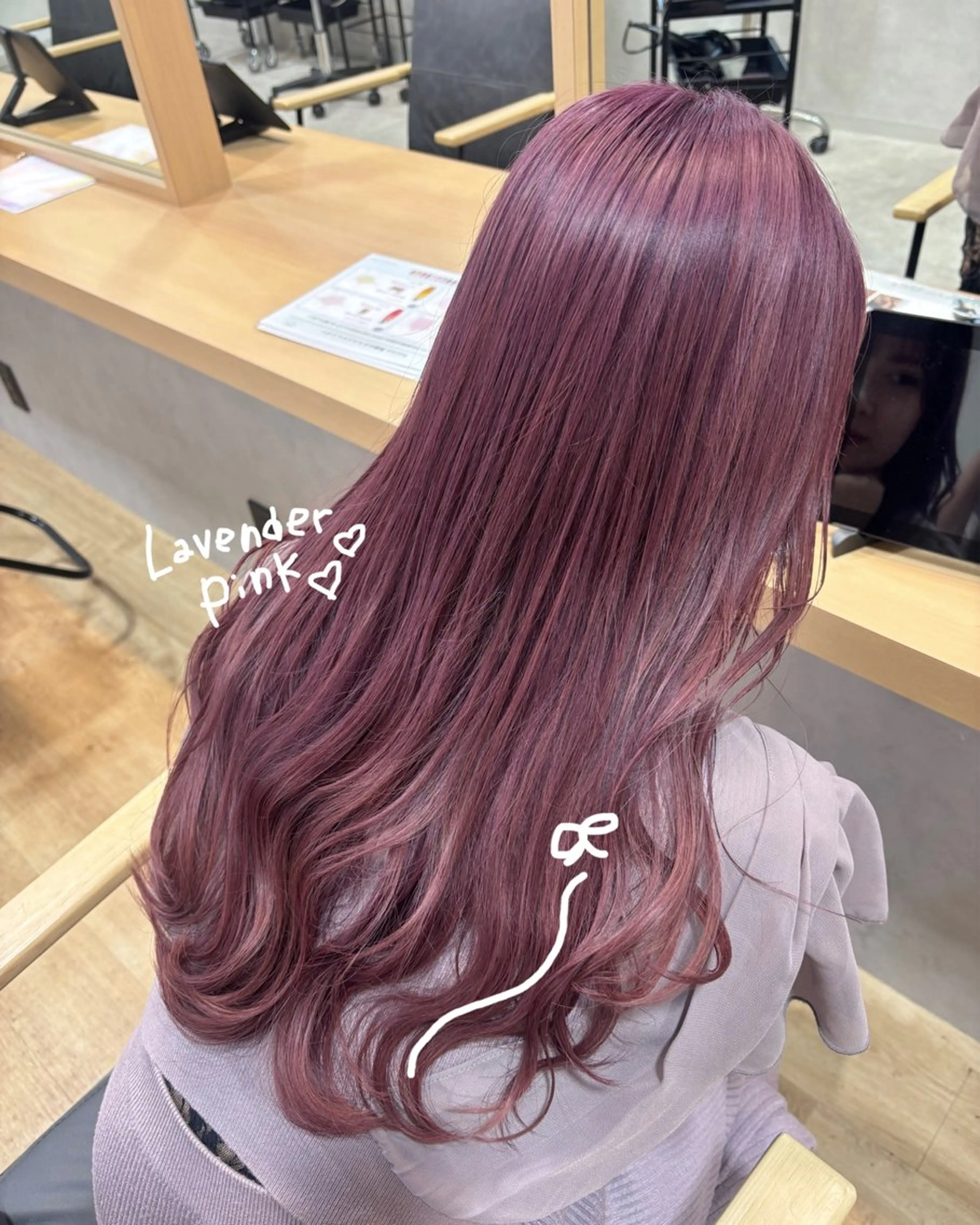 ロング カラー ラベンダーカラー ラベンダーピンク ピンクカラー カット ヘアカラー regalo Acari🍎のヘアスタイル