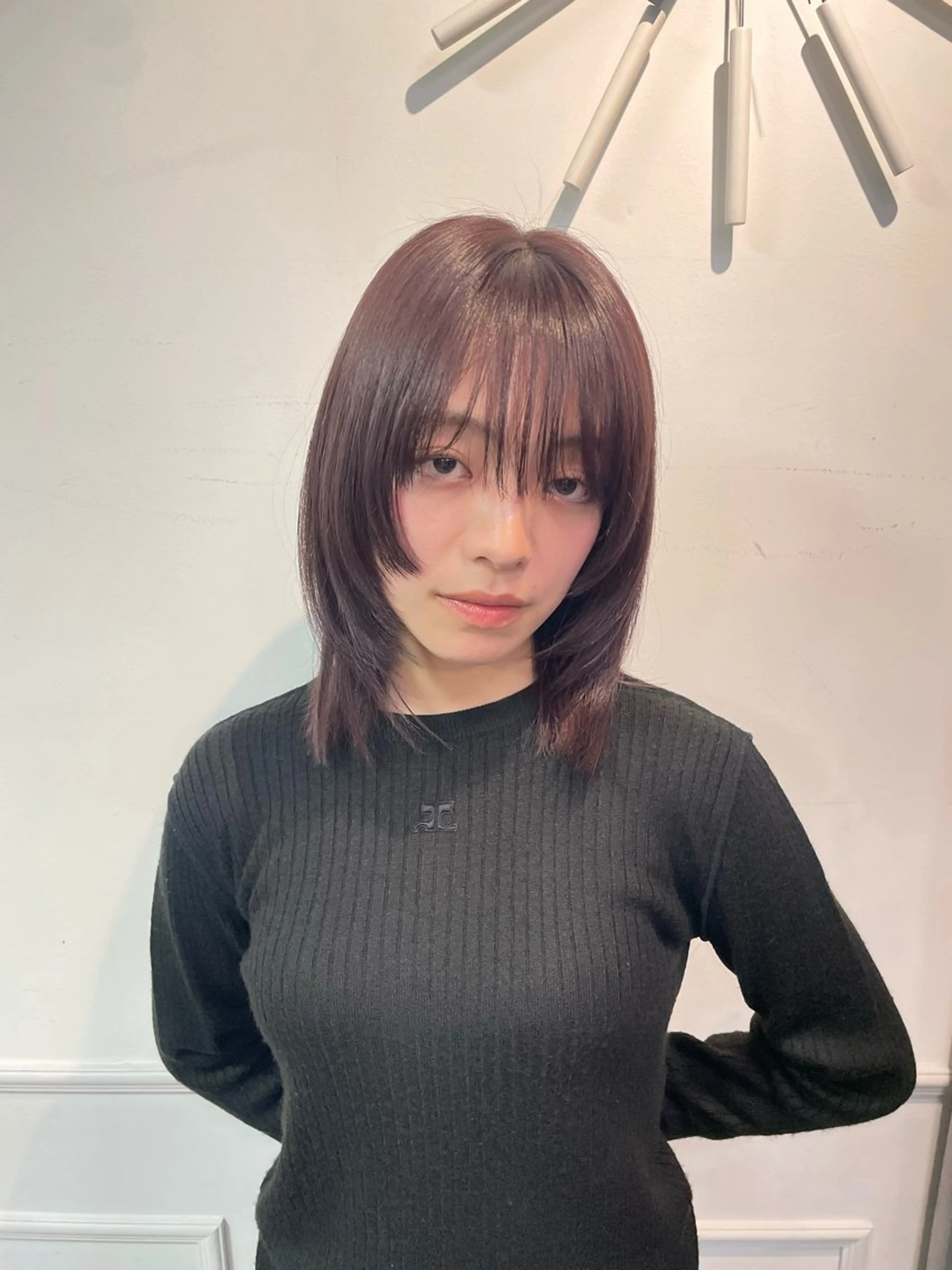 ミディアム カラー ダブルカラー 似合わせカット カット ヘアカラー トリートメント 🫧羽エクステ/暖色 カラーMitsukiのヘアスタイル