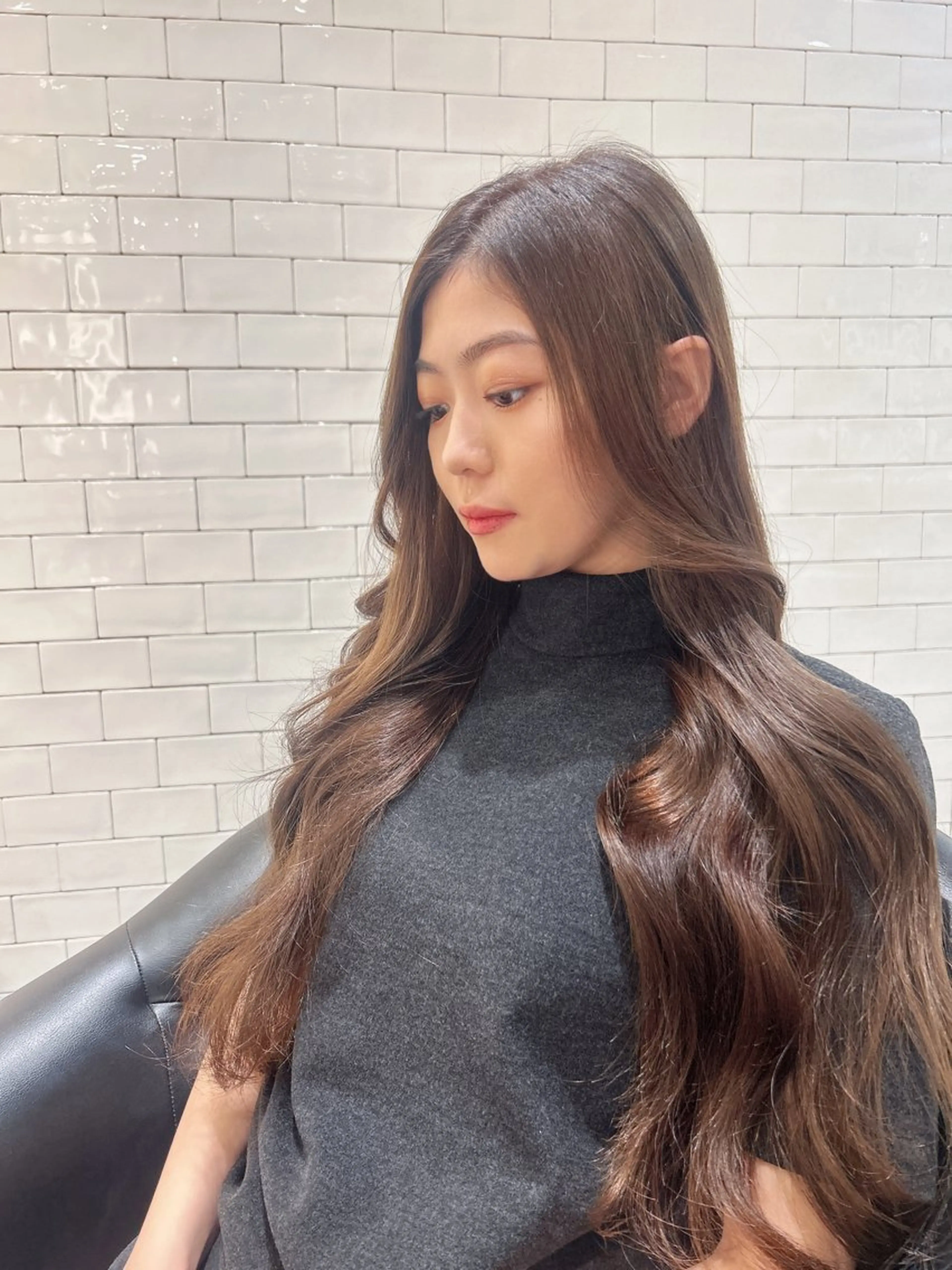 ロング カラー カット ヘアカラー トリートメント &chaLme   心斎橋所属・emi/髪質改善/ 韓国風/艶カラーのヘアスタイル