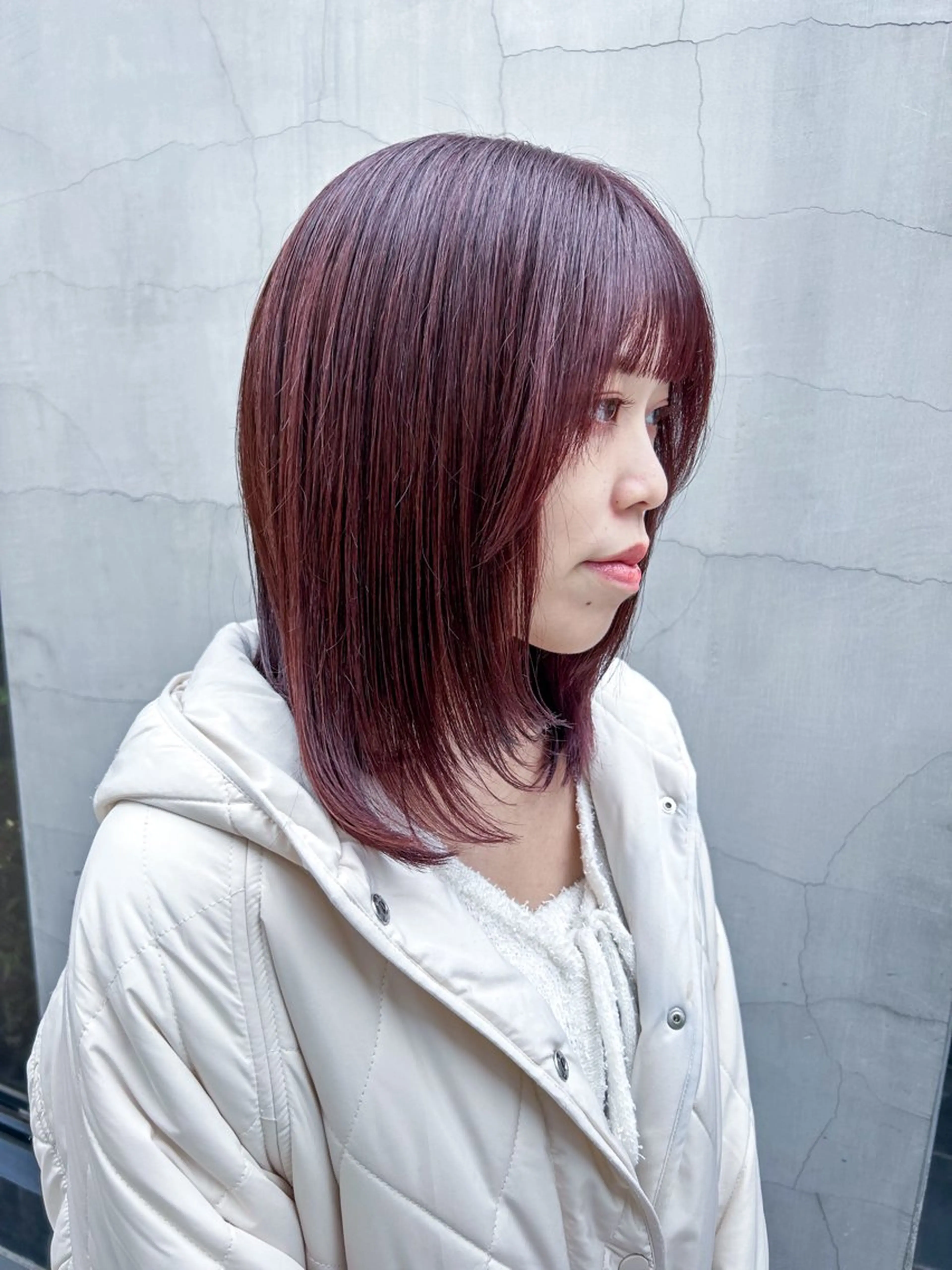 ミディアム カラー ヘアアレンジ カット ヘアカラー トリートメント yuka .のヘアスタイル