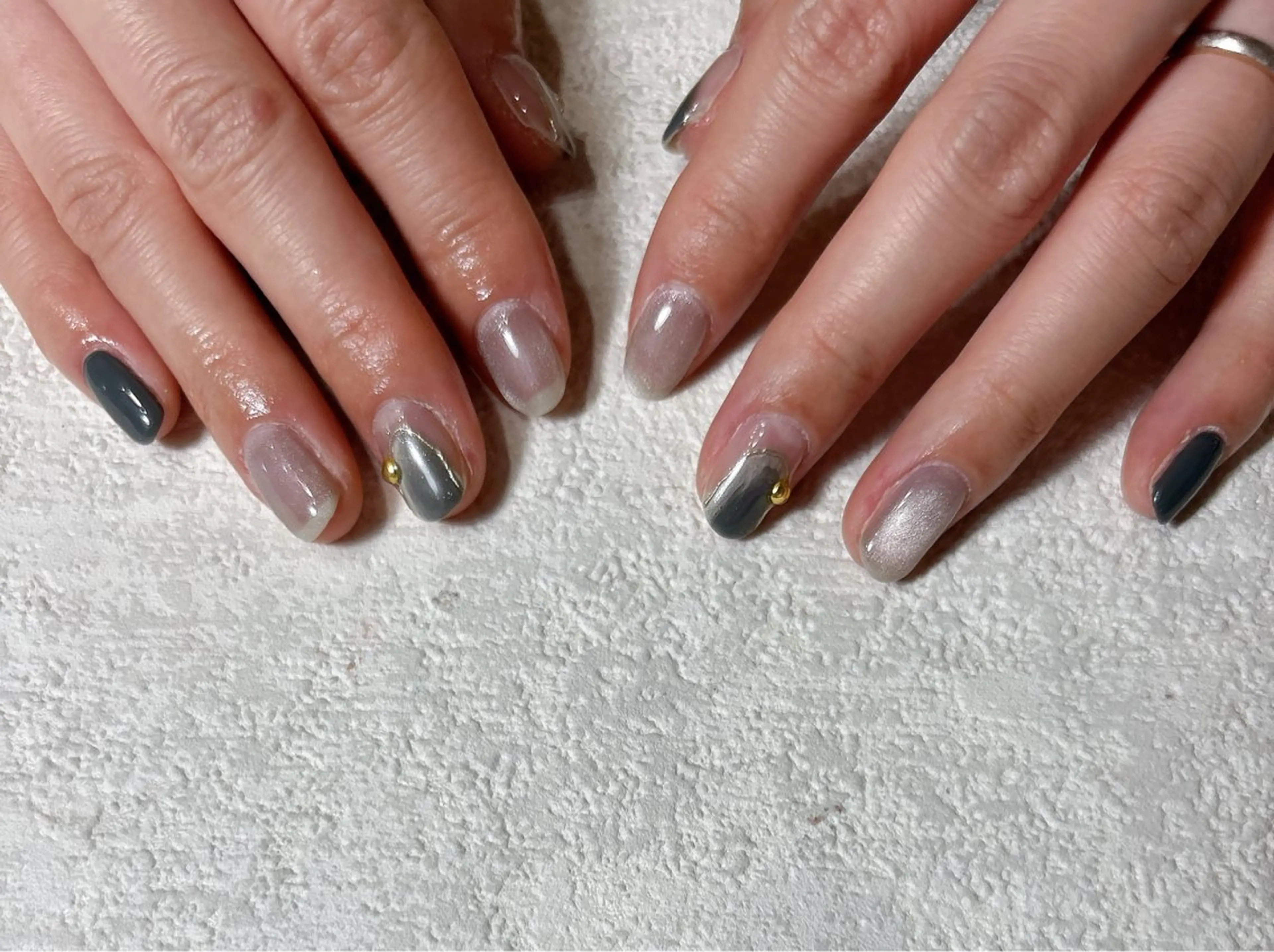 ネイル オーロラネイル フットネイル フレンチネイル ジェルネイル 韓国ネイル ハンドネイル kikinail 溝の口のネイルデザイン