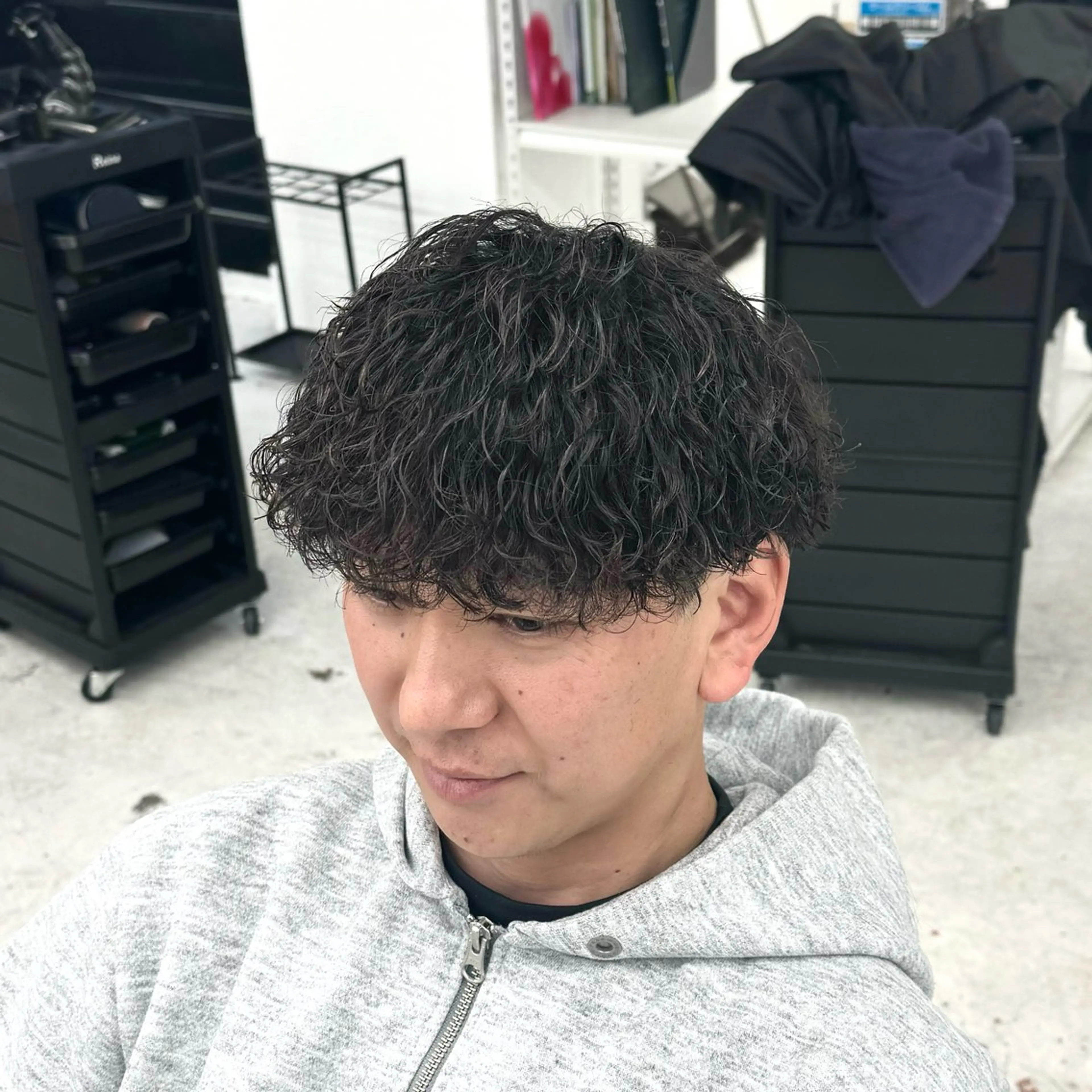 ショート パーマ メンズ マッシュ メンズパーマ 刈り上げ 波巻きパーマ カット パーマ 柏メンズカットパーマ NO.1タイチのヘアスタイル