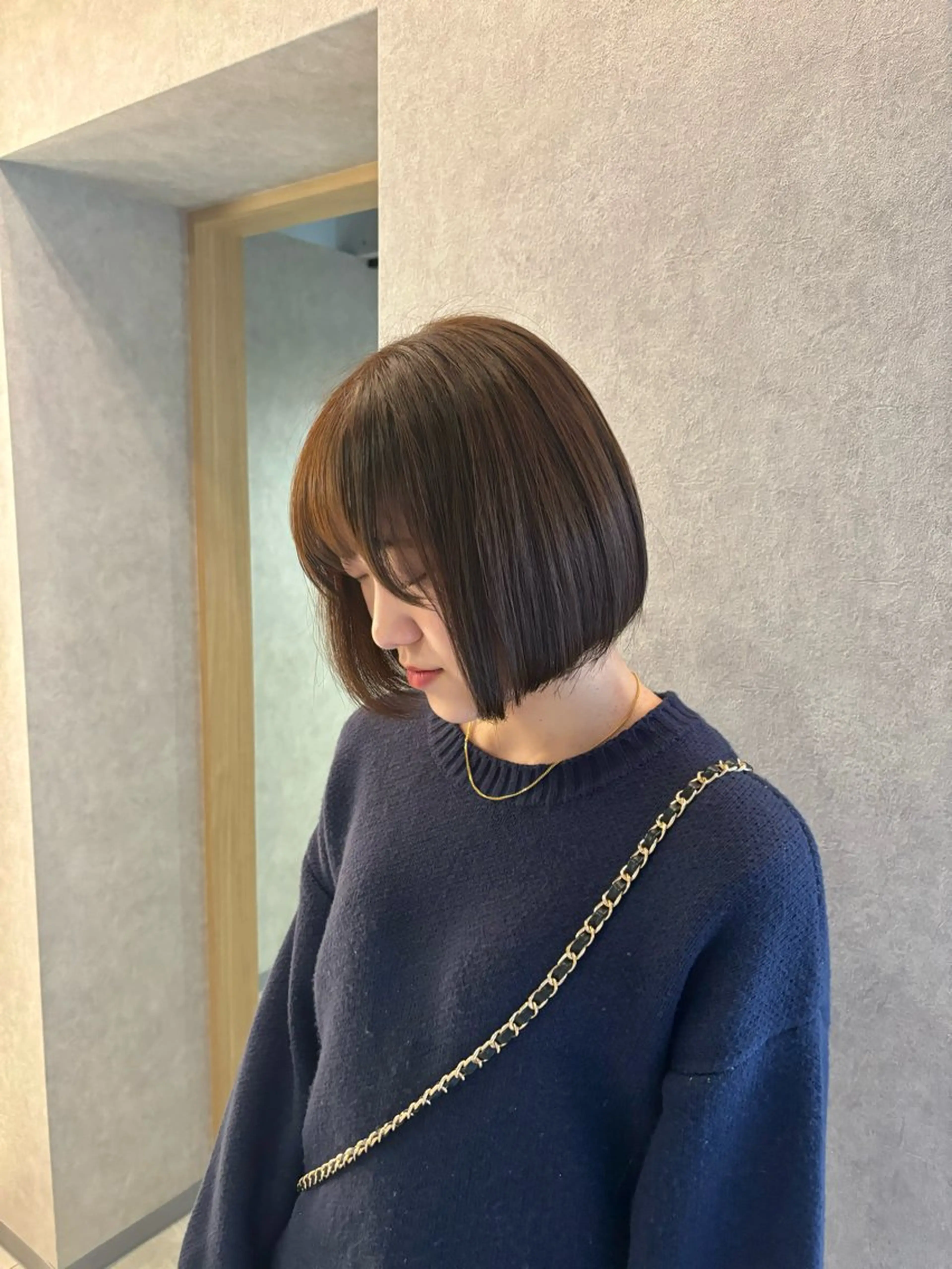 ミディアム ボブ カット ヘアカラー トリートメント little 小濱彰太のヘアスタイル