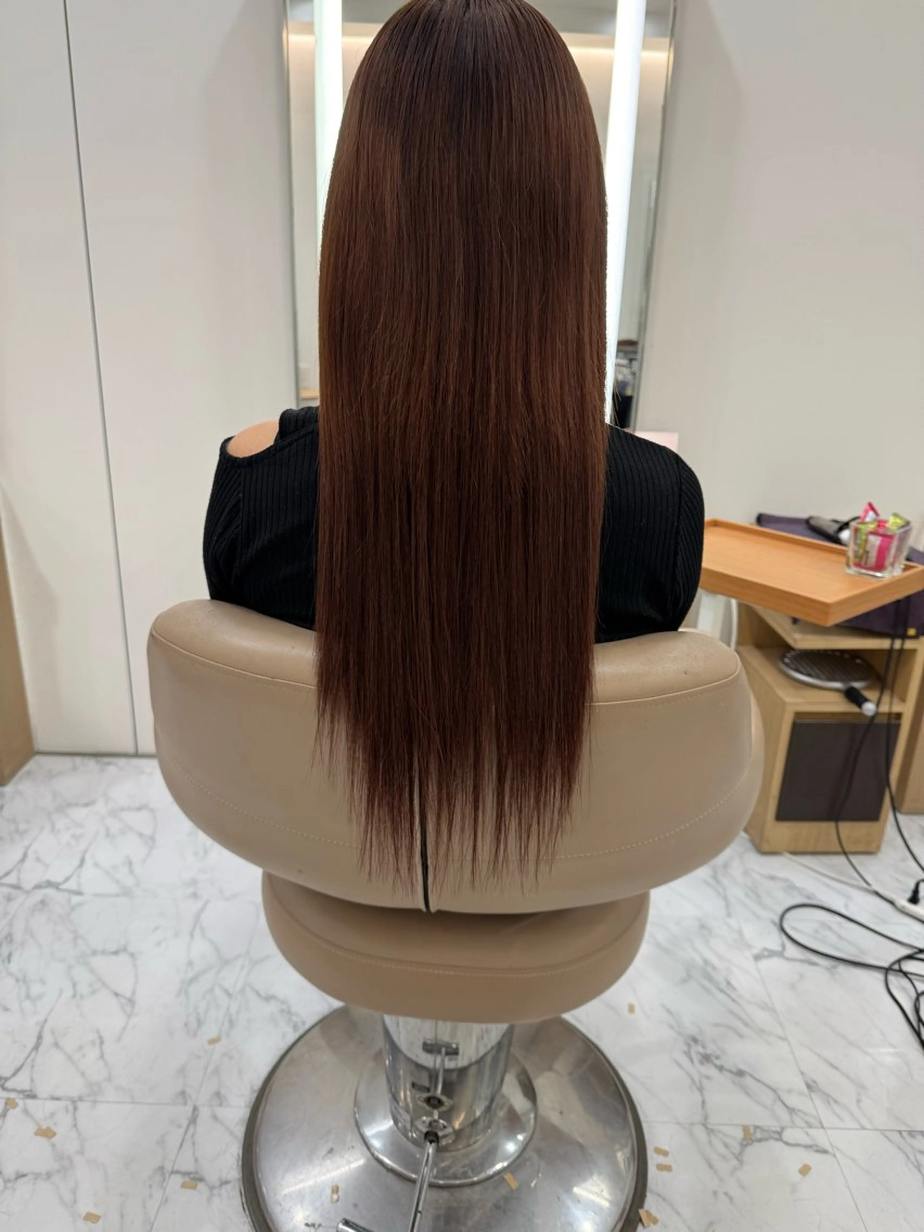 ロング シールエクステ エクステ 韓国風ヘア ロング 濱川響太レディース カットモデルのヘアスタイル