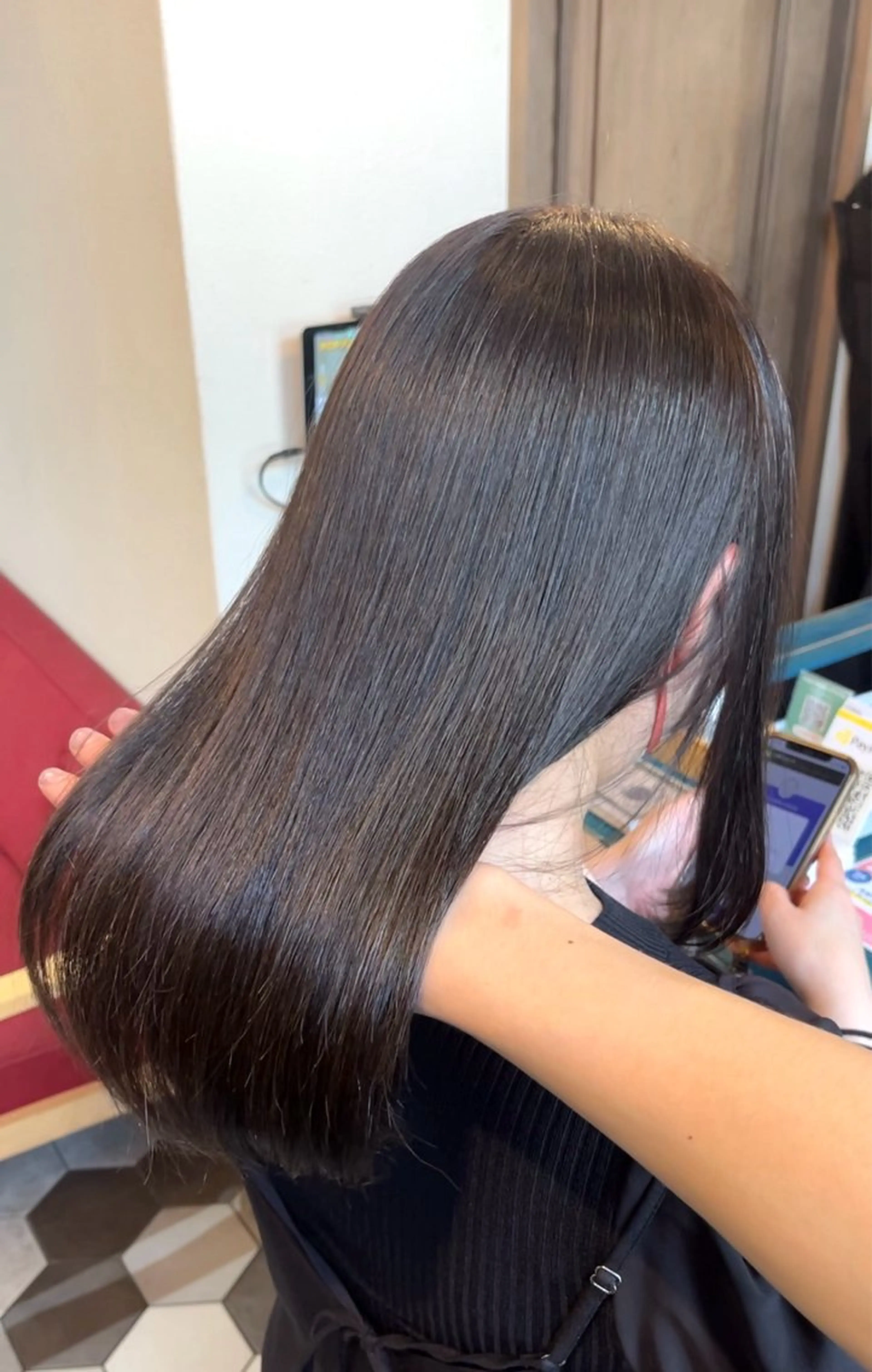 ロング カット 縮毛矯正 トリートメント 石原 悠貴のヘアスタイル