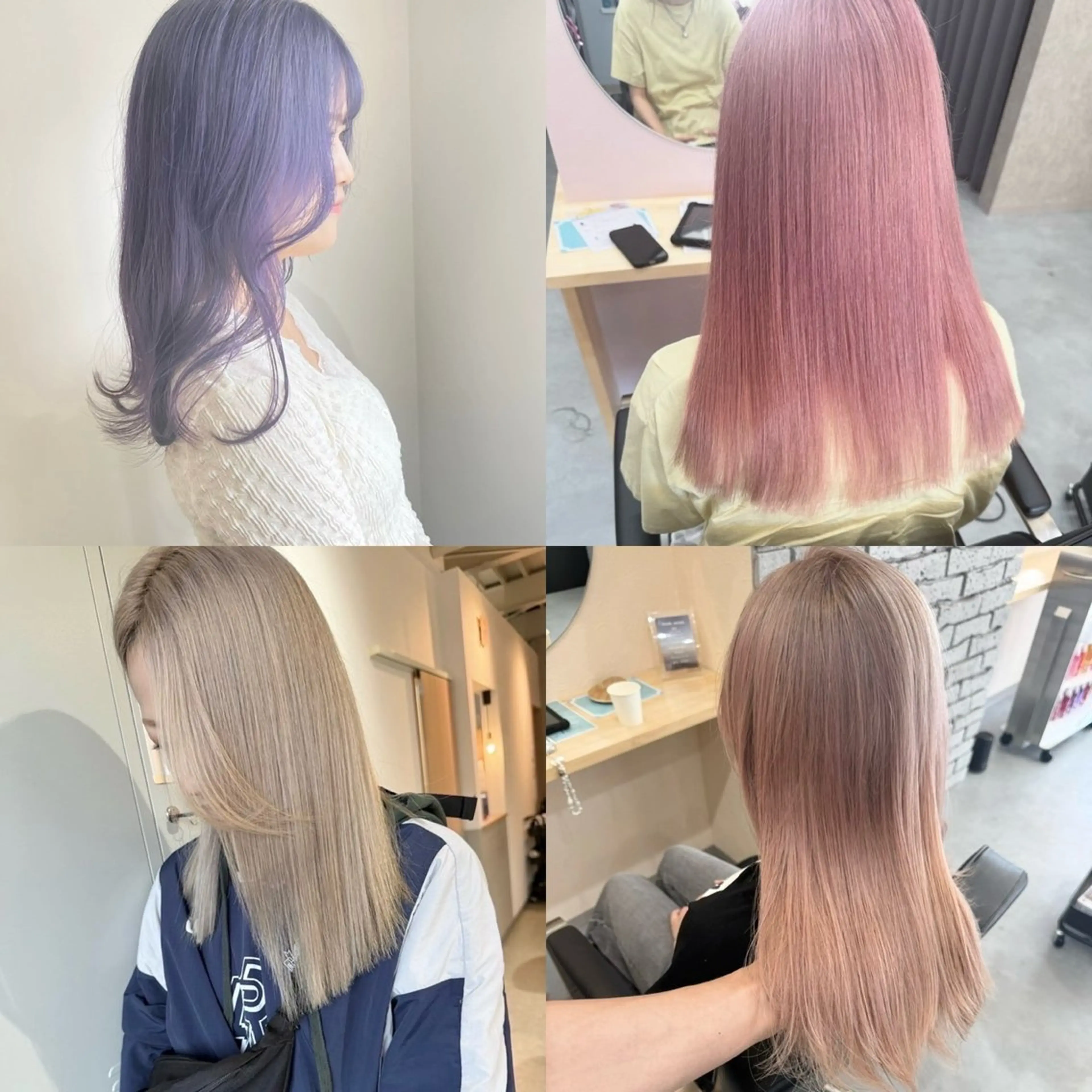 セミロング カラー ✨艶髪ストレート✨ ✨透明感カラー✨のヘアスタイル