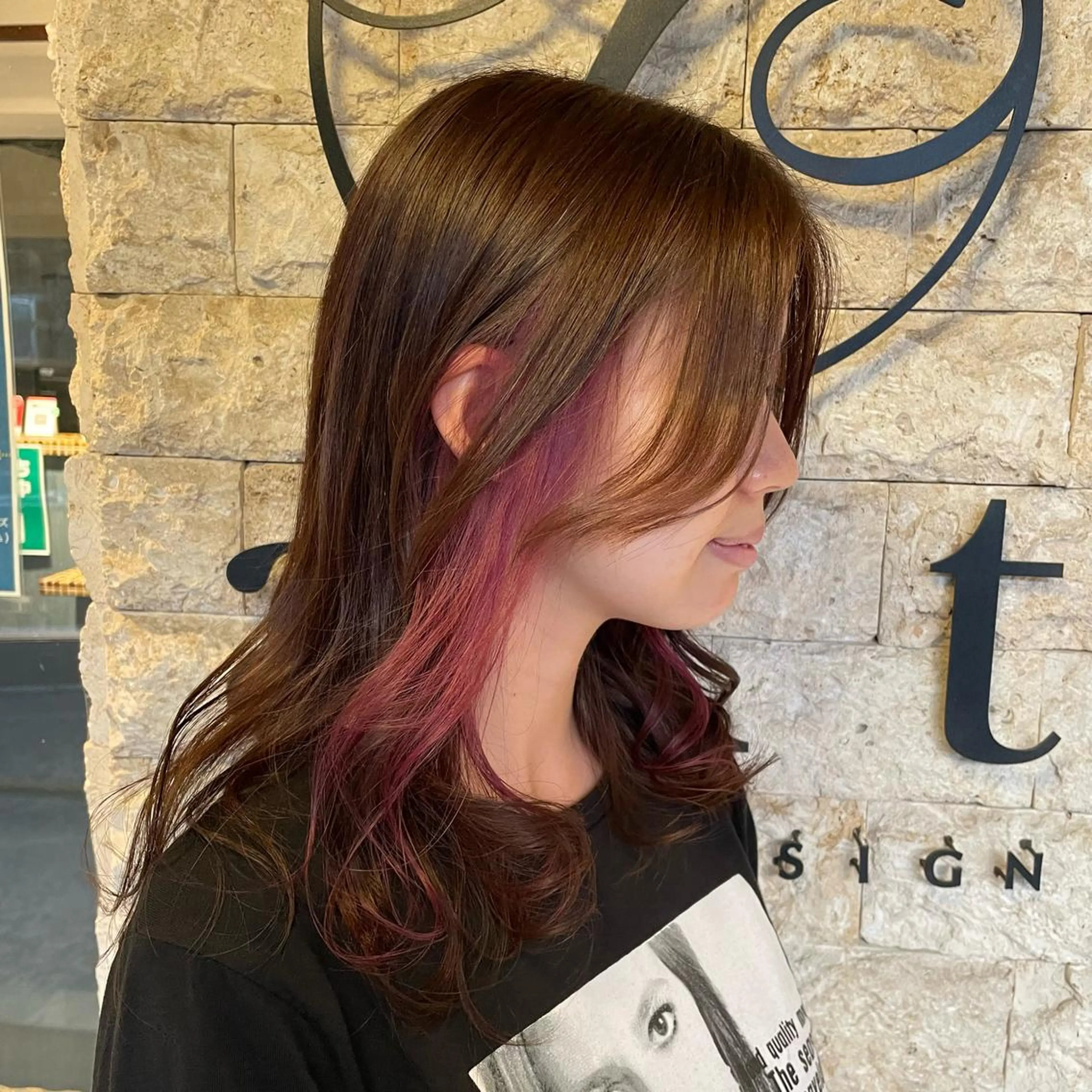 ロング カラー ピンクカラー アクスト スタイル所属・アクストスタイル川勝 しずかのヘアスタイル