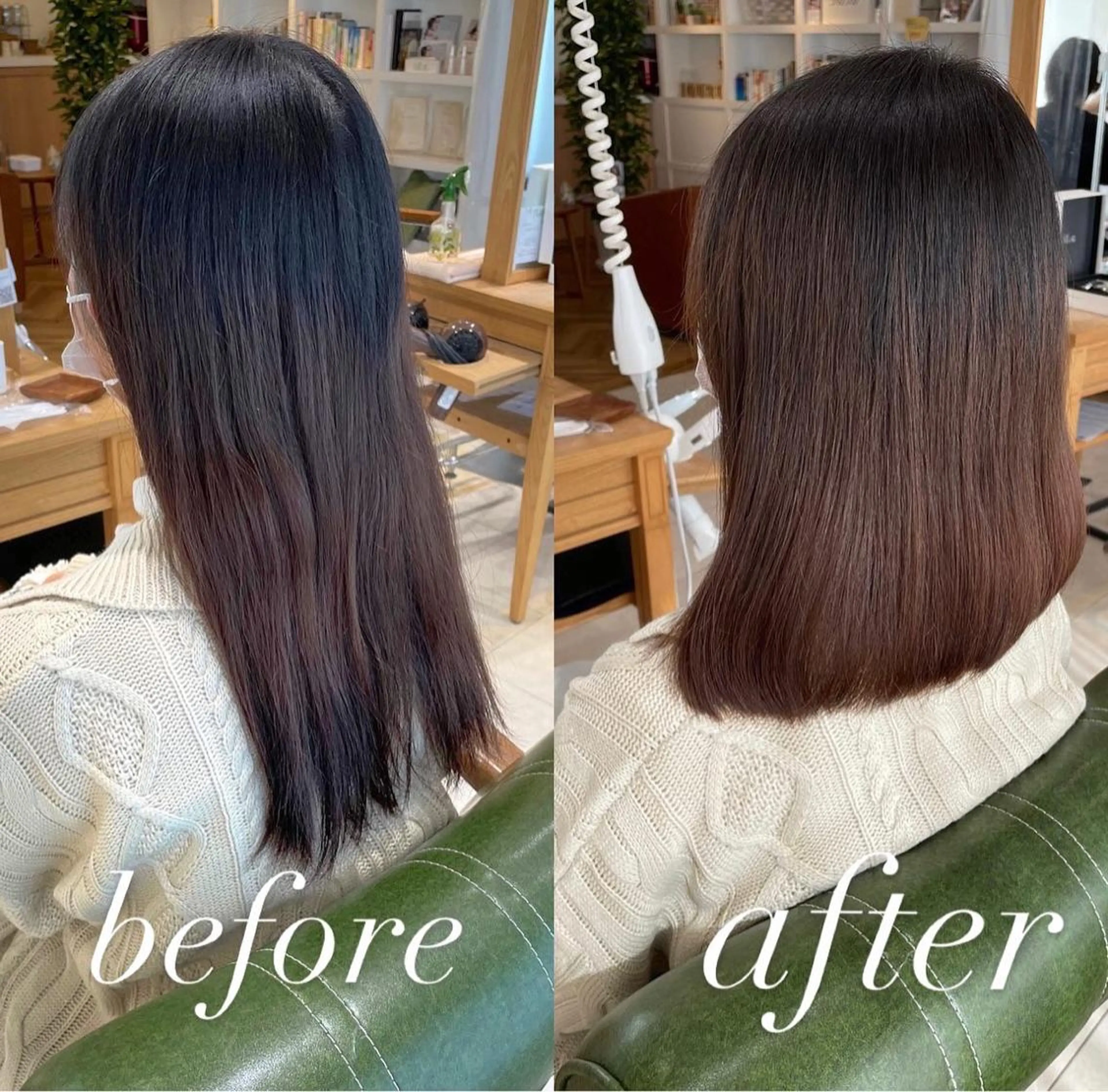 ミディアム 髪質改善 トリートメント カット ヘアカラー トリートメント 過去一の柔髪ヘア 🌿IVYjoureのヘアスタイル