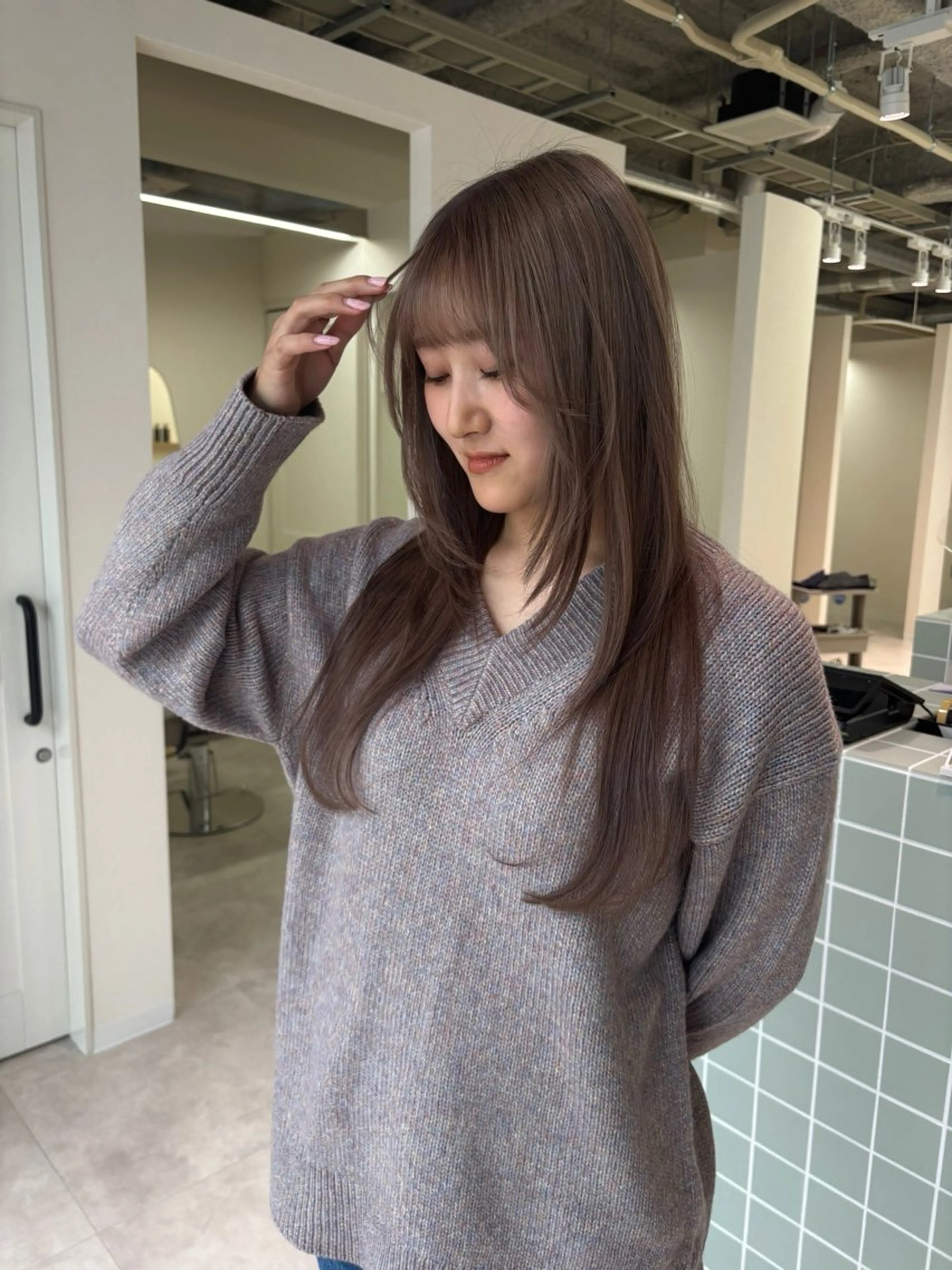 ロング カラー 広島/わかな/ヘア セット/オリーブのヘアスタイル