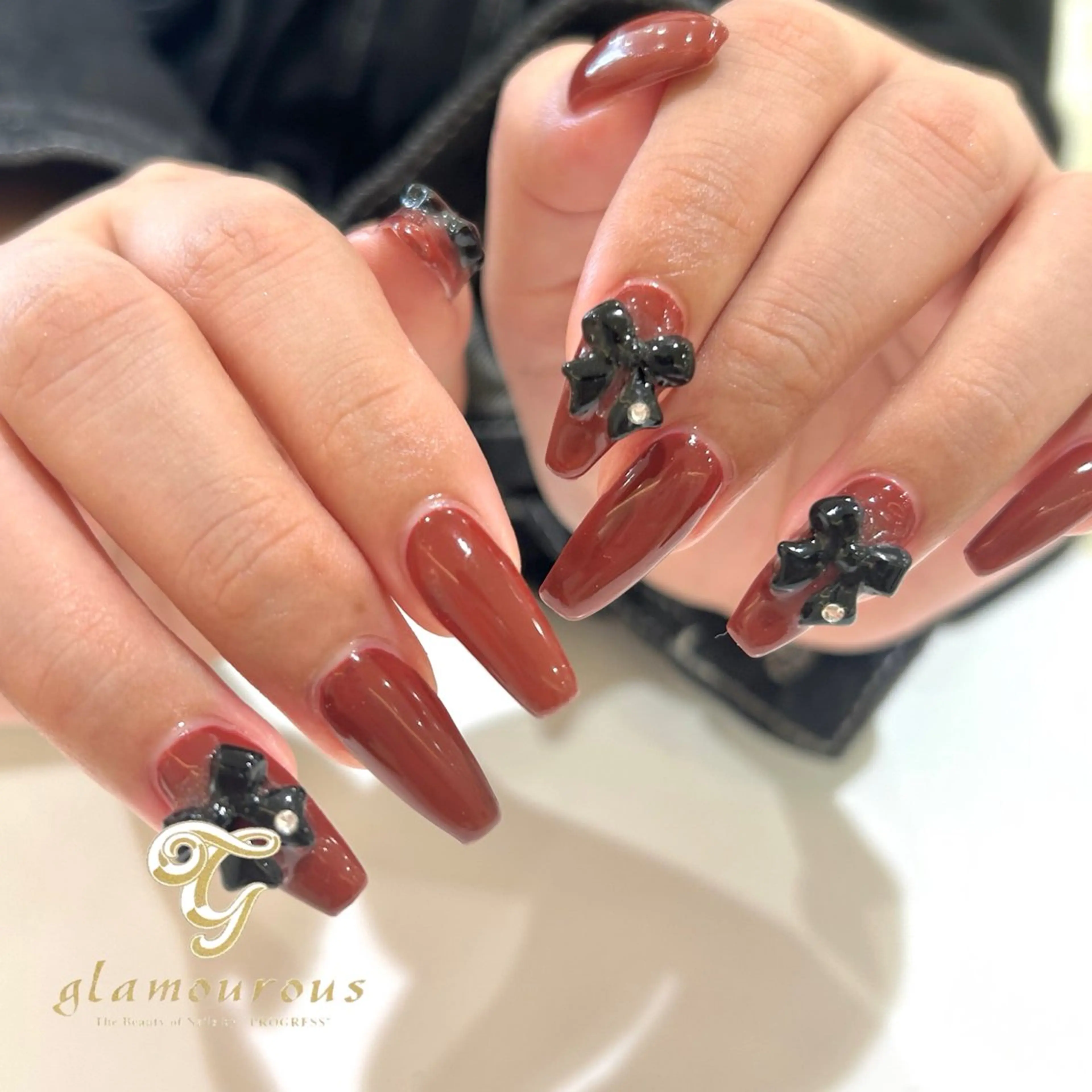 ネイル 持ち込み リボン ハンドネイル 野島 千夏のネイルデザイン