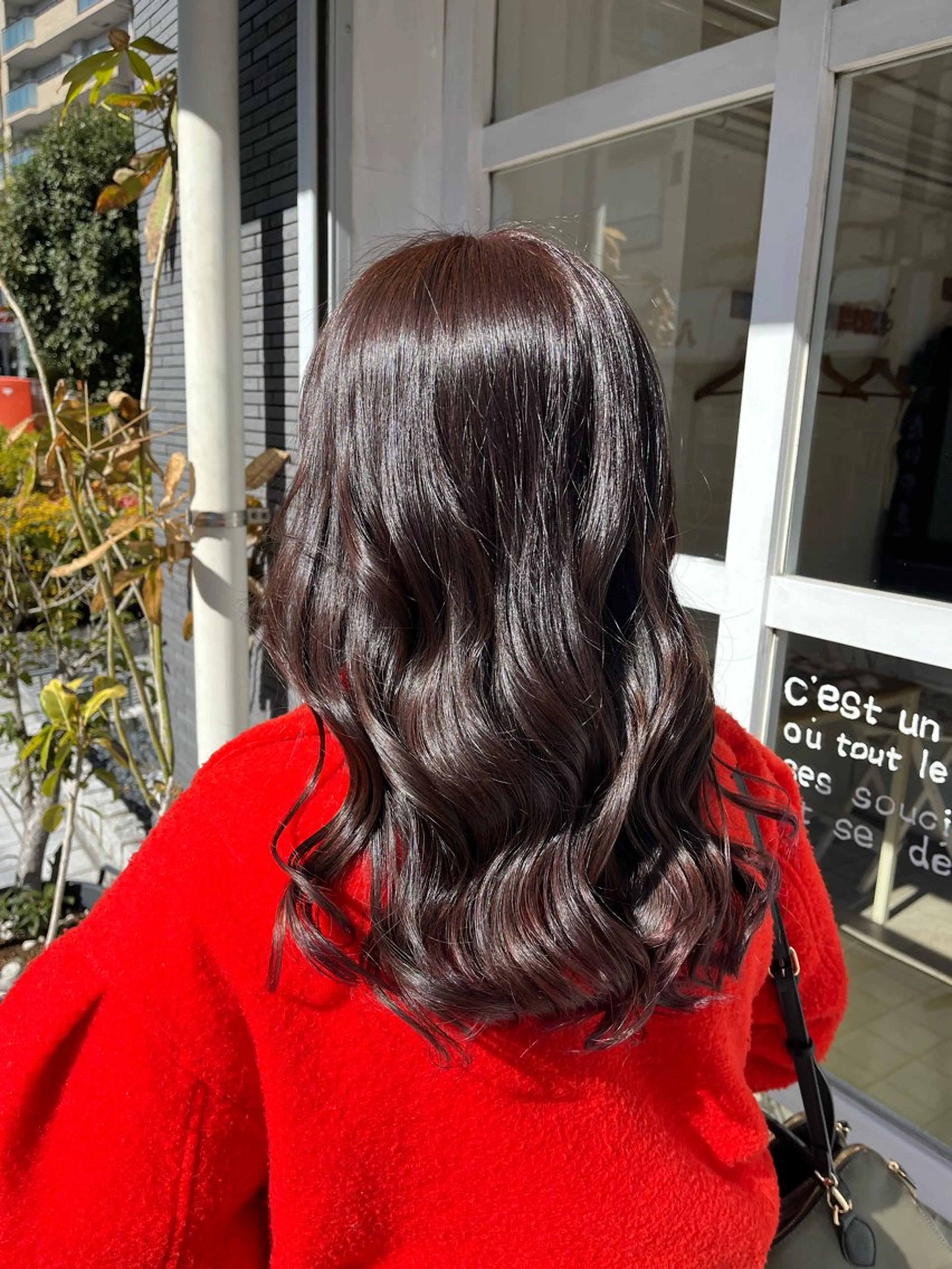 セミロング カラー ブリーチ ラベンダーカラー ヘアカラー 大塚 陽彩のヘアスタイル